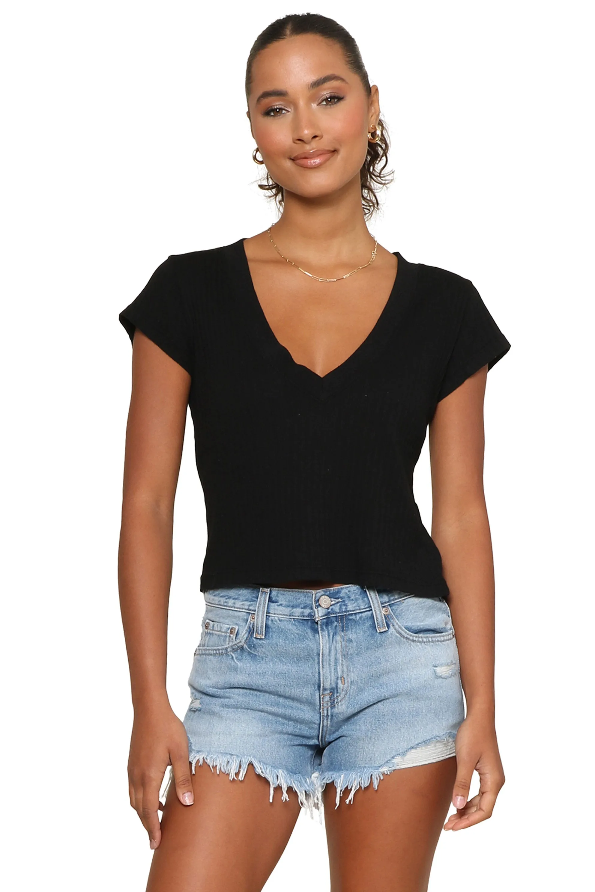 Bobby V Neck Tee Odor Control Finish