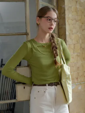 BreathableMesh V-neck Shirt Teagan Round Neck Lyocell Wool Top