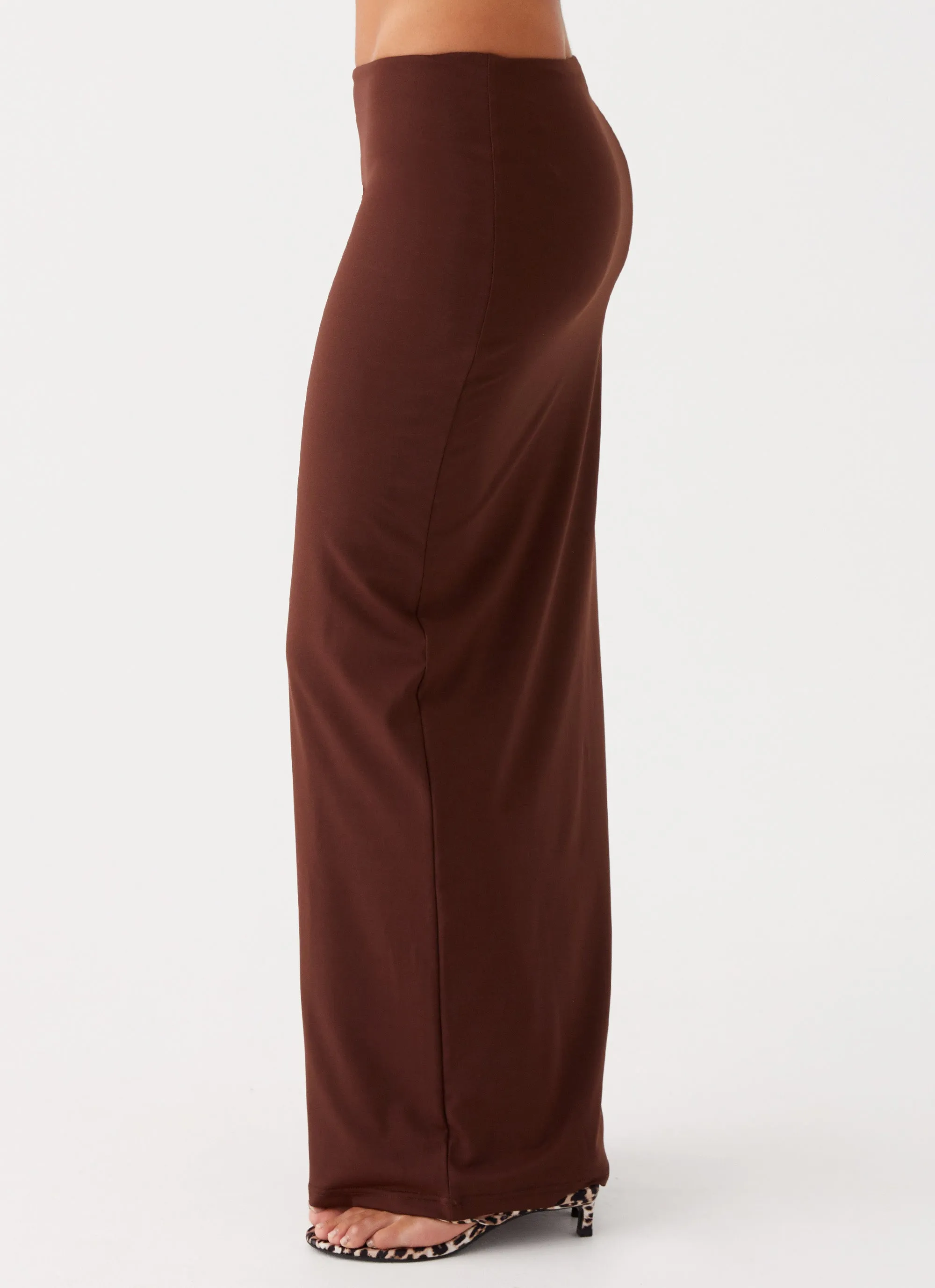 Draped Design Solace Soul Maxi Skirt - Chocolate