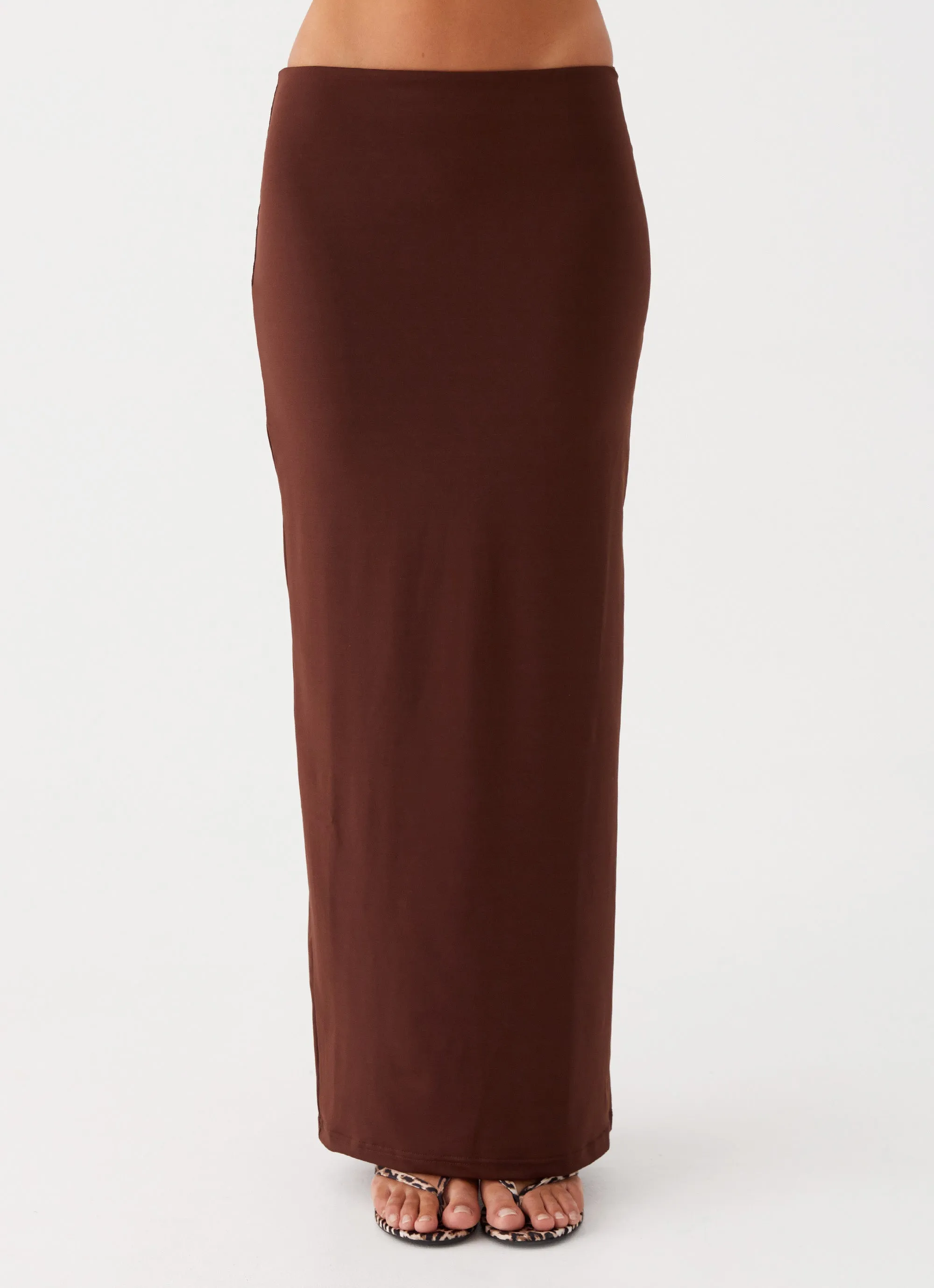 Pastel Colors Solace Soul Maxi Skirt - Chocolate