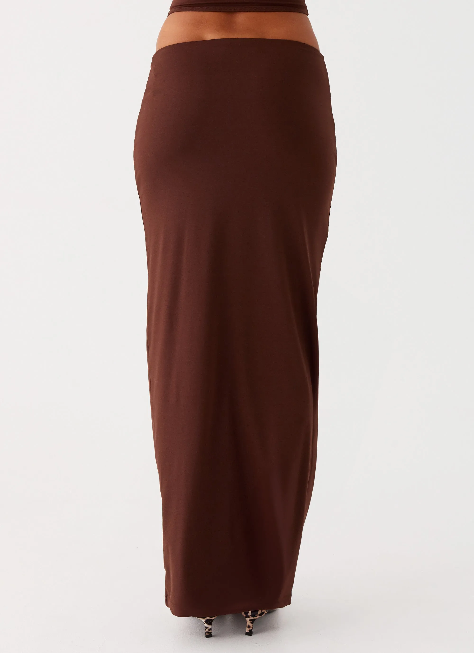 Casual Style Outfit Combo Solace Soul Maxi Skirt - Chocolate