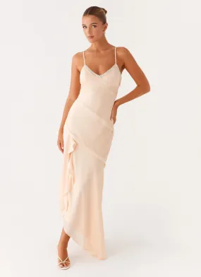 Solana Maxi Dress - Peach Chic and Cozy Wear Dreamy Touch
