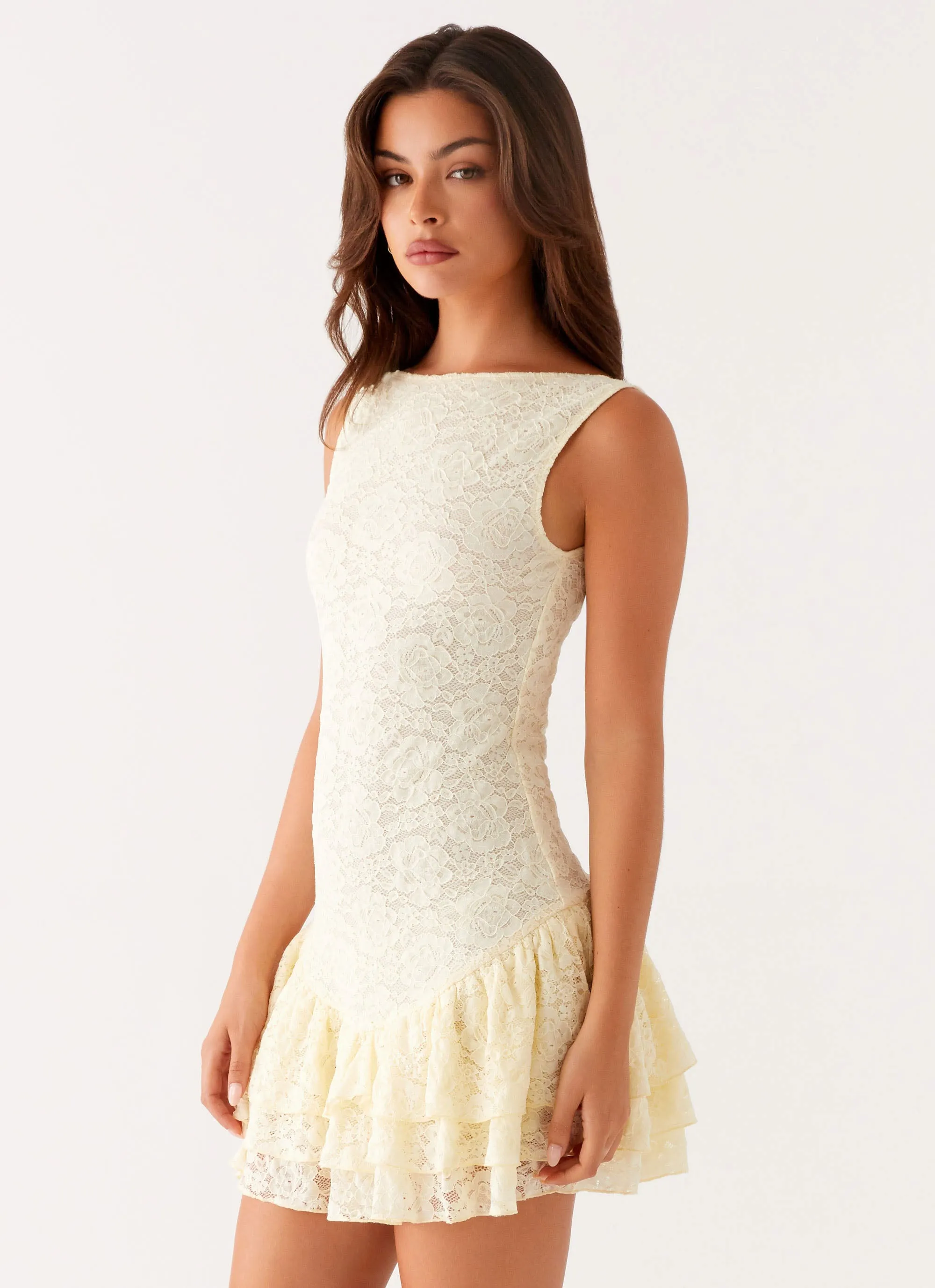 Tall Fit Manuka Ruffle Mini Dress - Yellow