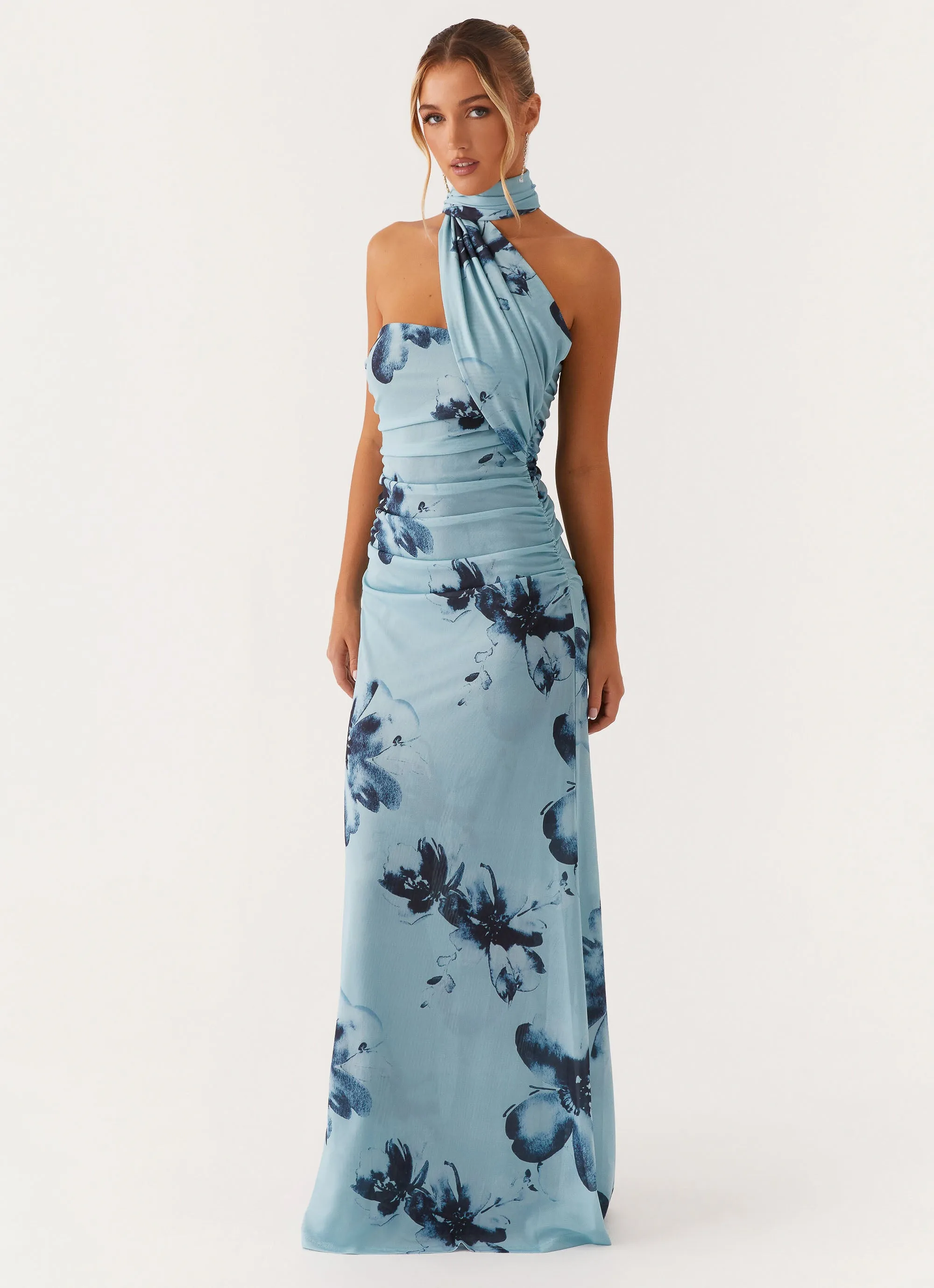 Songbird Maxi Dress - Blue Black Floral Day Ready Look