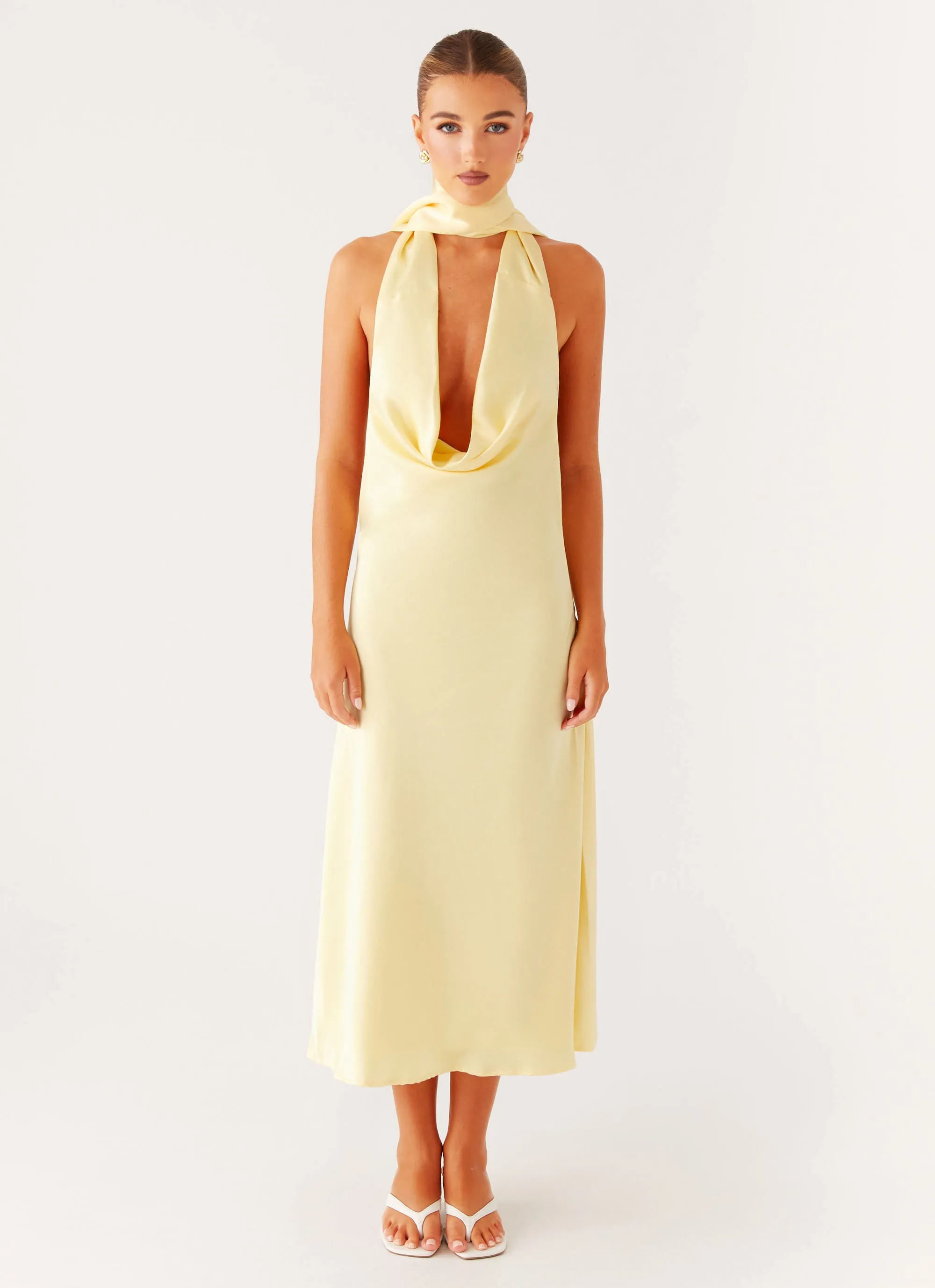 Sonny Midi Dress - Yellow Thermal-Lined