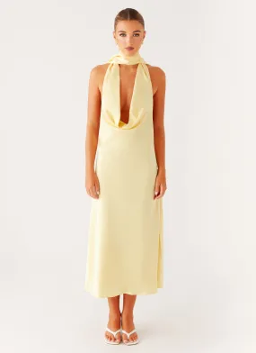 Sonny Midi Dress - Yellow Thermal-Lined