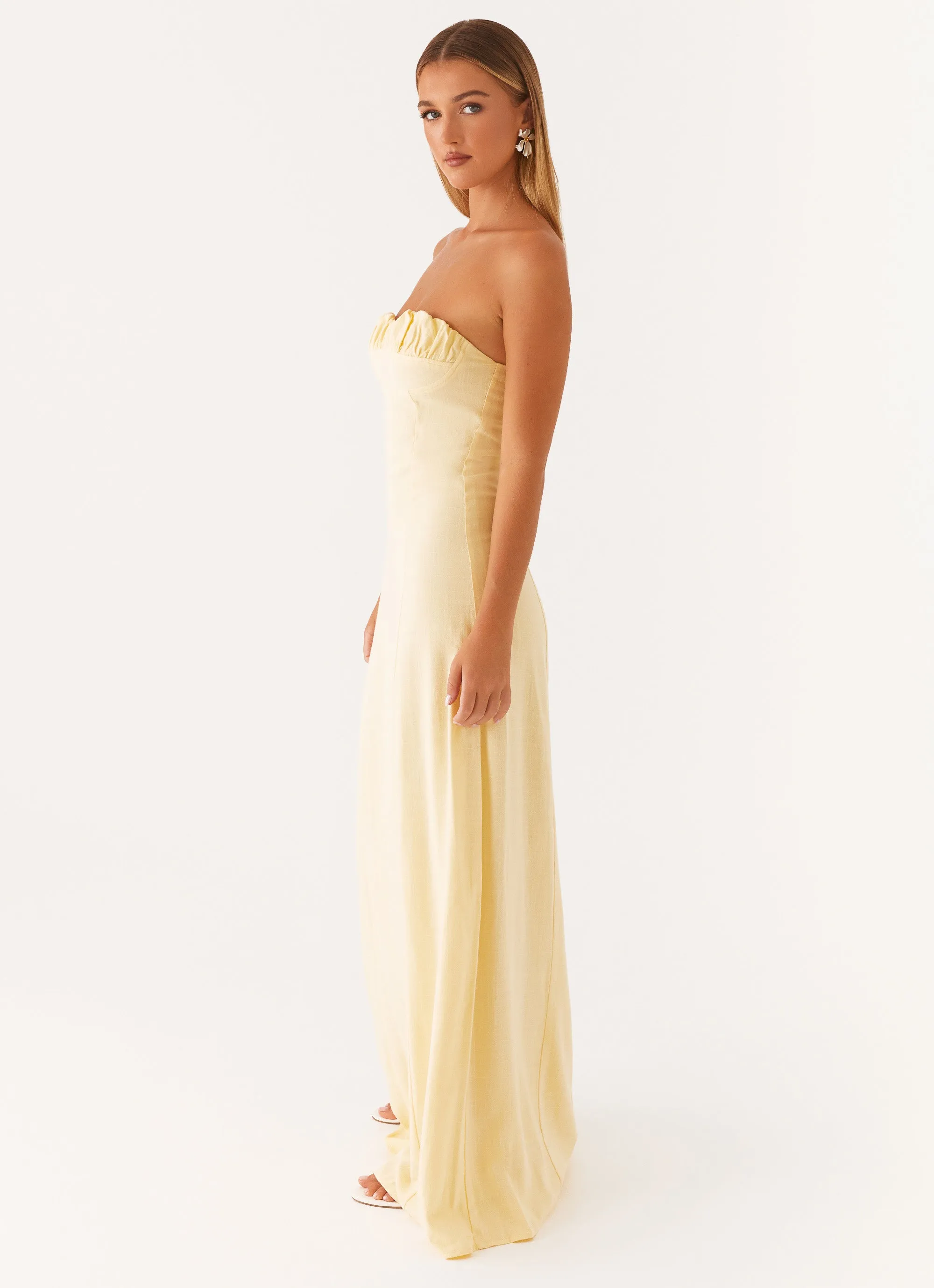 Versatile sundress Mom Chic Tayla Linen Maxi Dress - Yellow