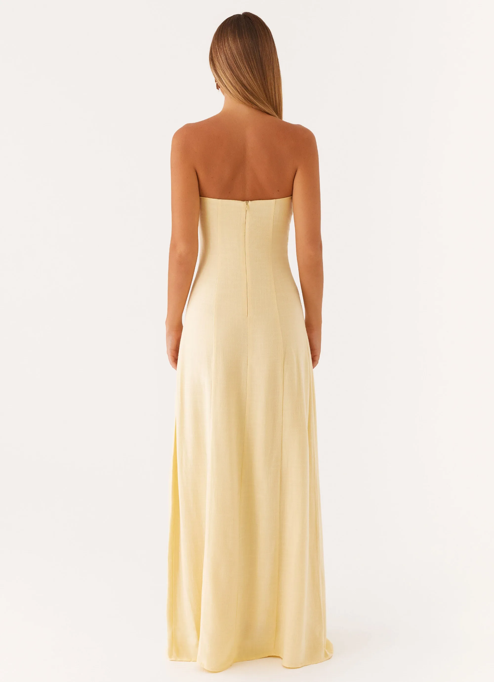Tayla Linen Maxi Dress - Yellow Grab Now