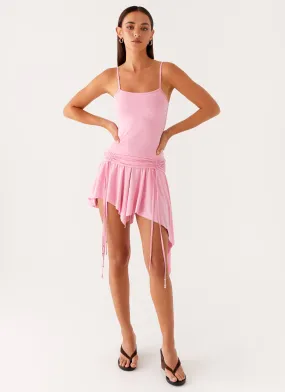 Chic Ensemble Lino Mini Dress - Baby Pink