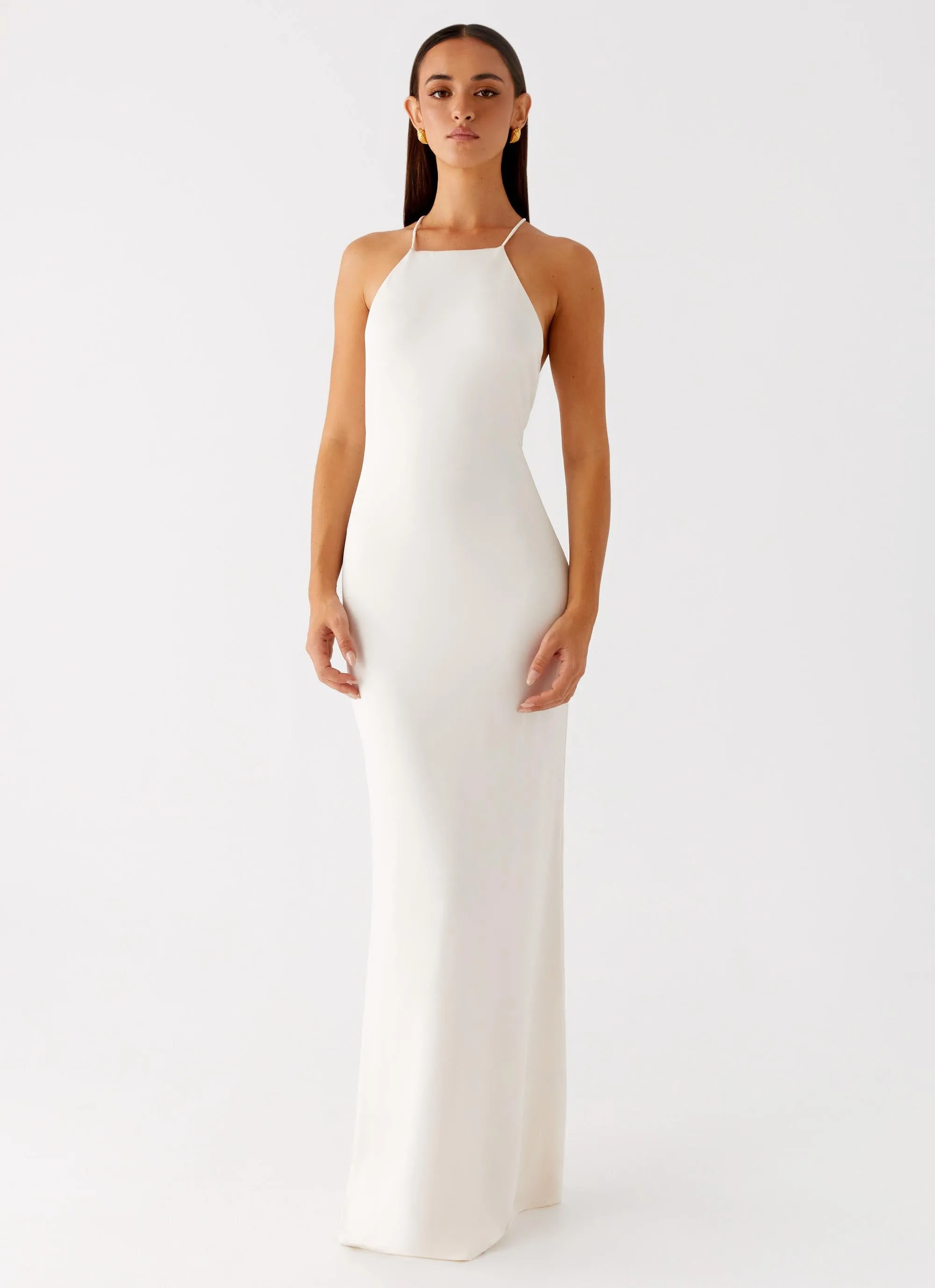 Raffa Pearl Maxi Dress - Ivory Smart Blend