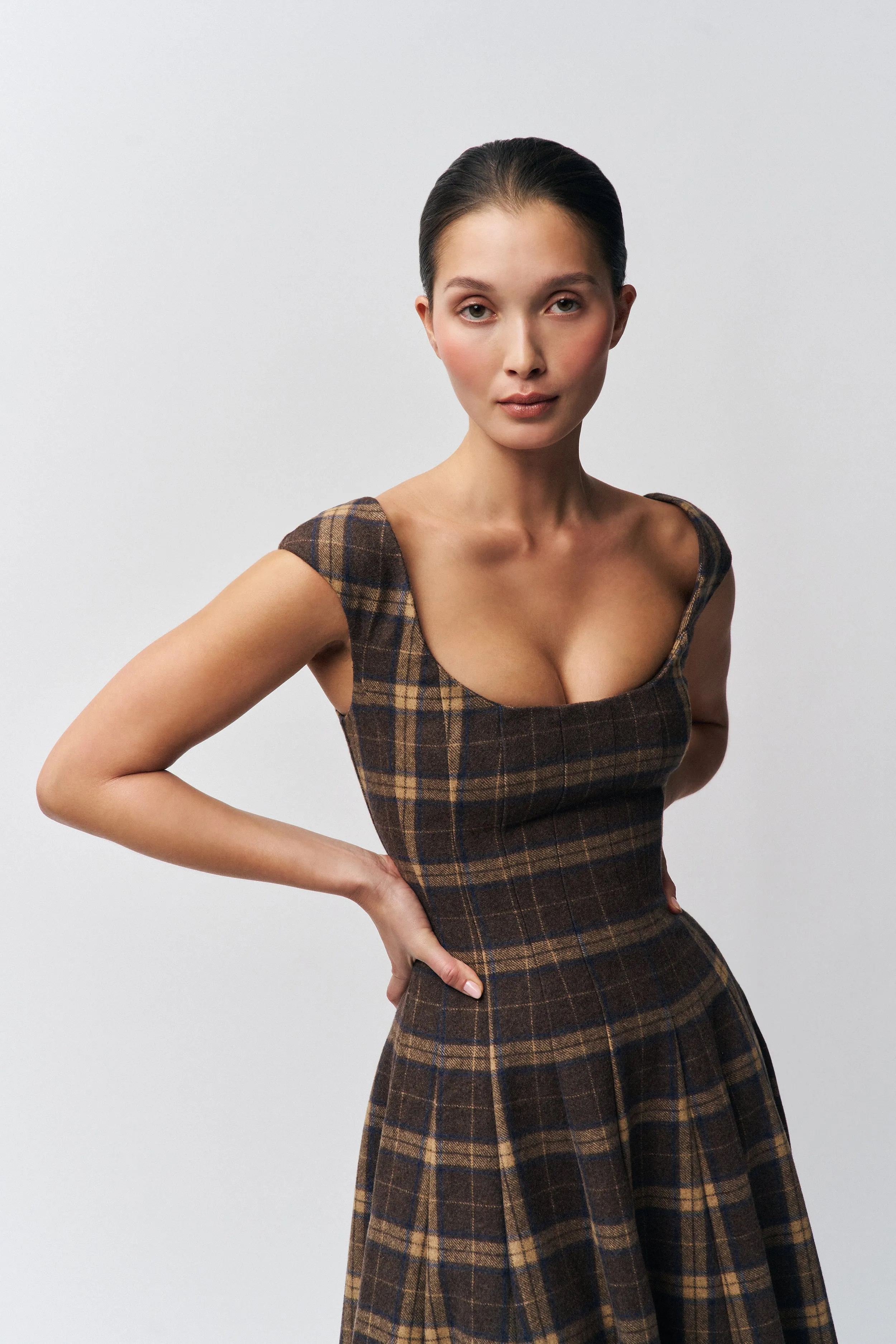 Resort Vibes Feminine Touch Leila Tartan Dress