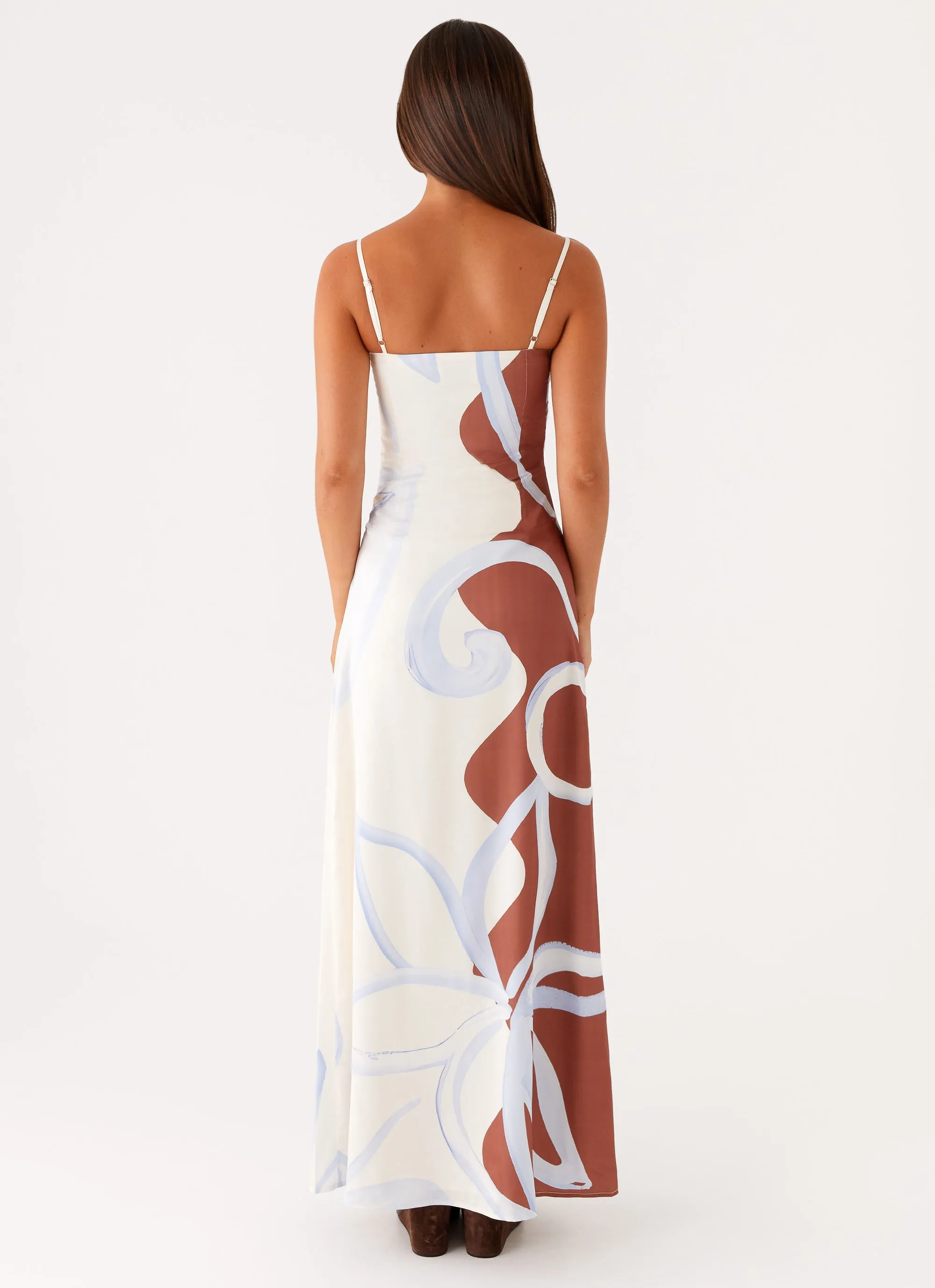 Brunch Glow Aster Bloom Maxi Dress - Bloom Wave Print