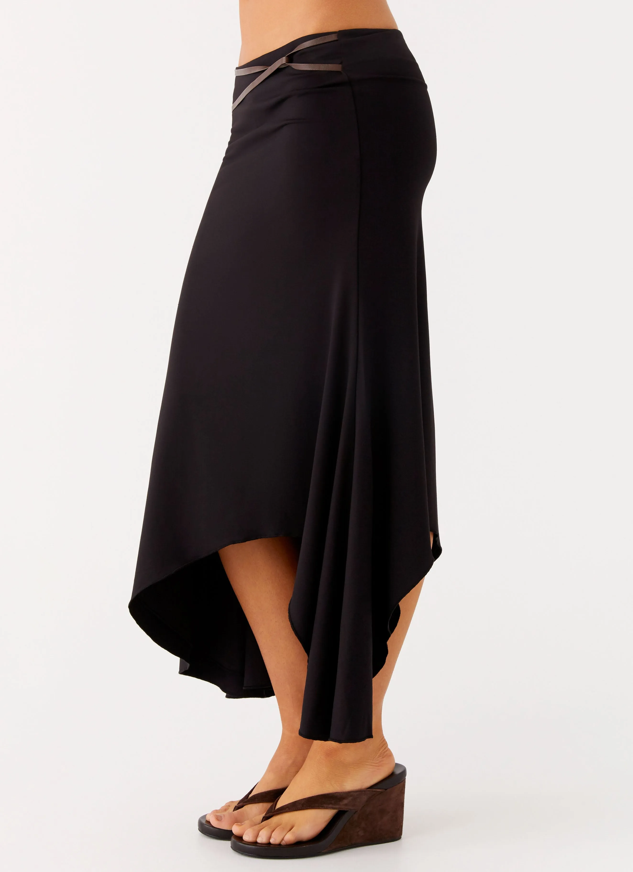 Seattle Midi Skirt - Black Durable Stitching Breathable Lining