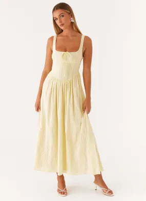 One-Shoulder Pascuelle Midi Dress - Yellow