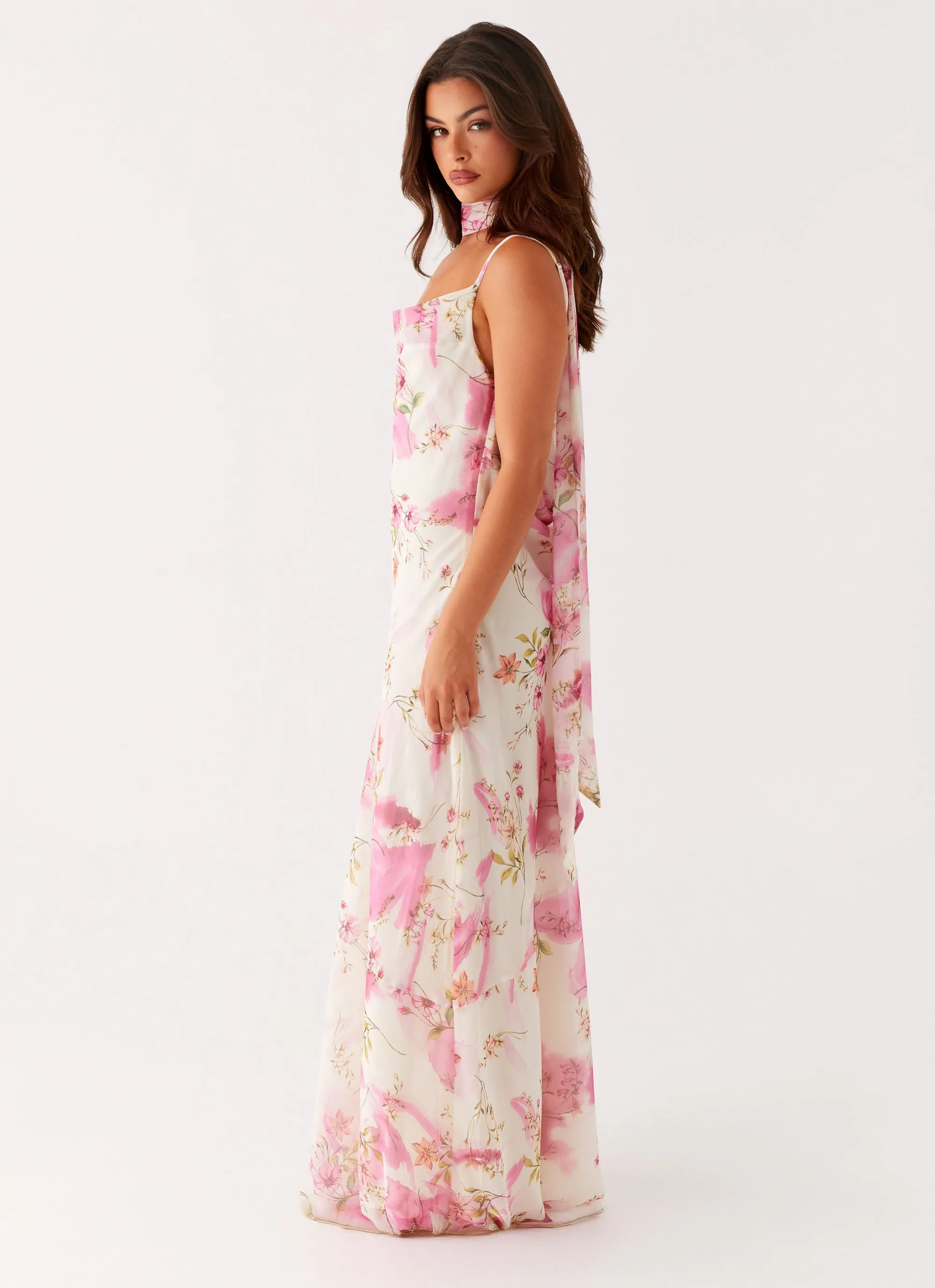Spencer Maxi Dress - Ivory Floral Print All-Day Fit