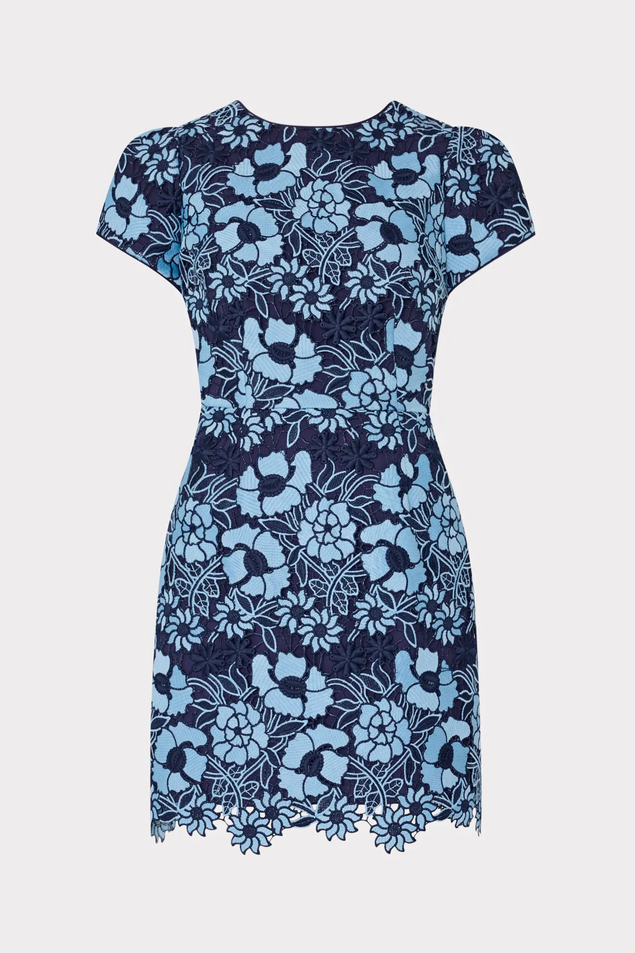 Kyla Two Tone Floral Lace Mini Dress Casual Outfit