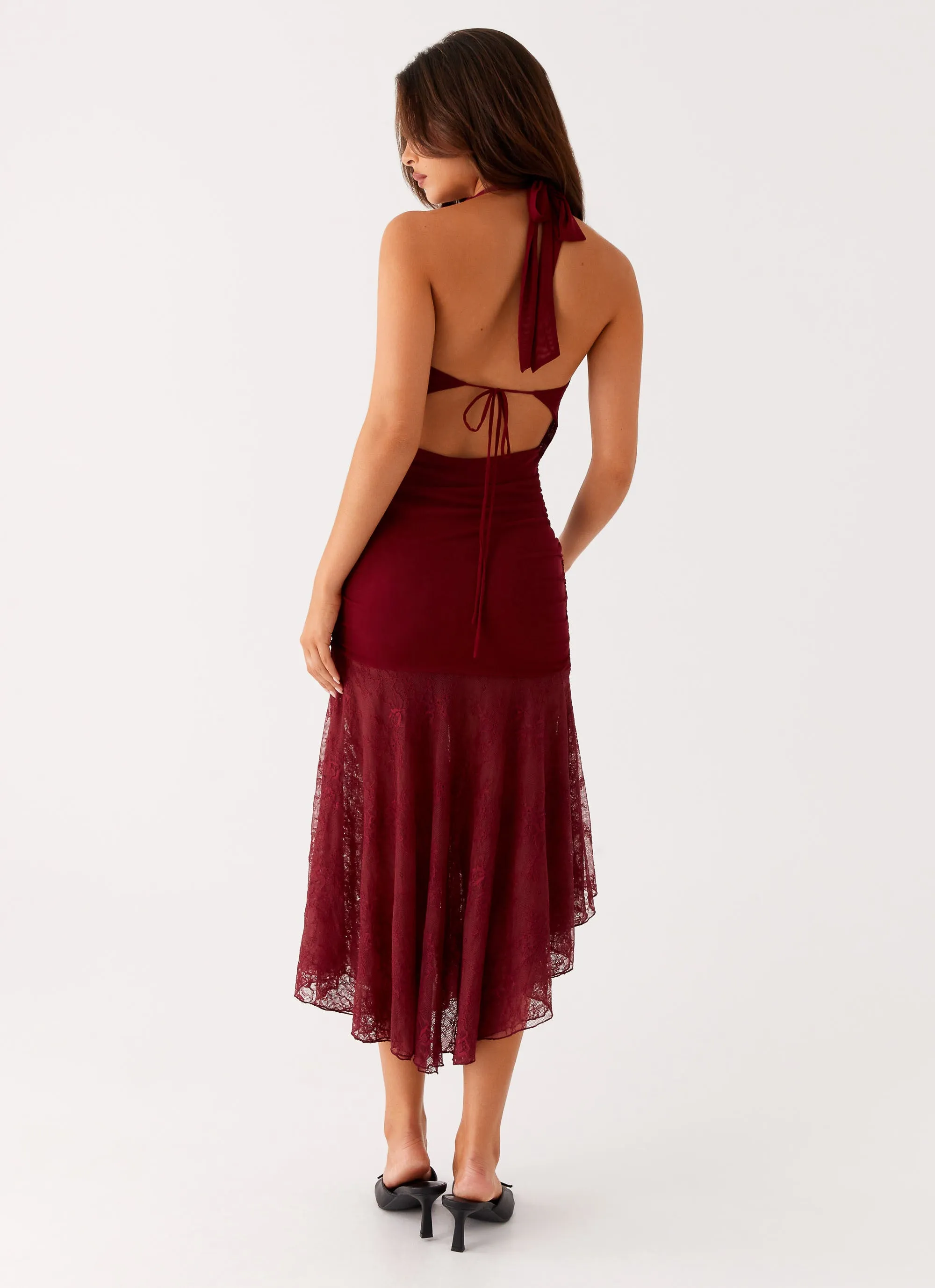 Burnout Midi Dress - Maroon Relax Layers