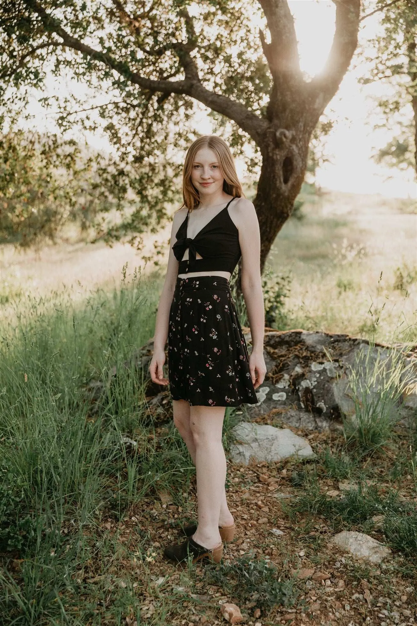 Casual Comfort Wear Rah Rah Skirt in Dark Floral