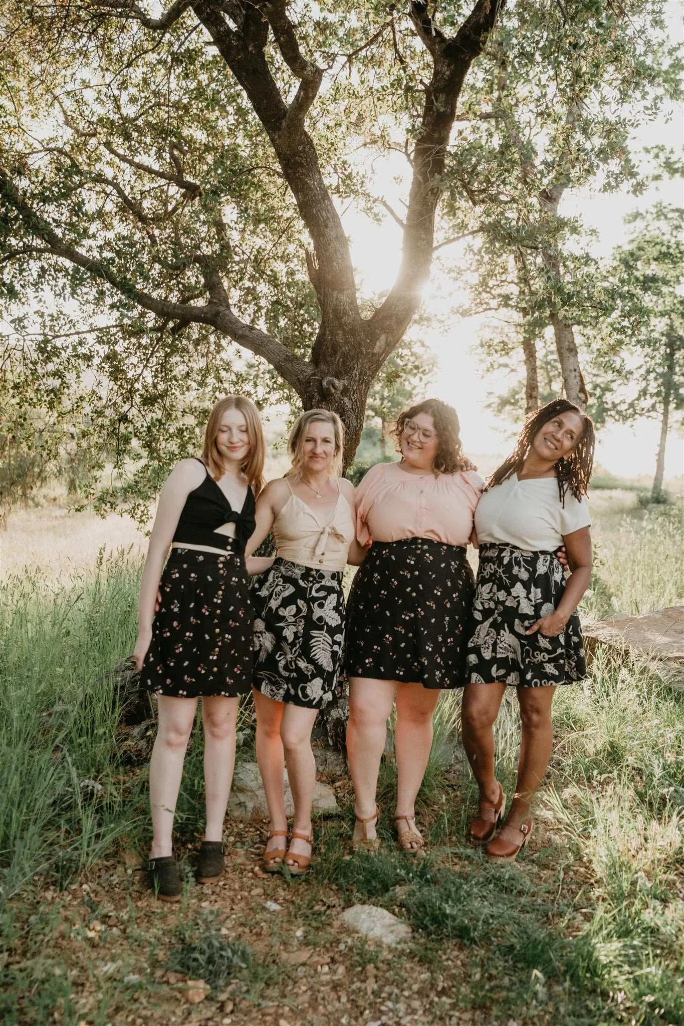 Non Slip Waistband Rah Rah Skirt in Dark Floral