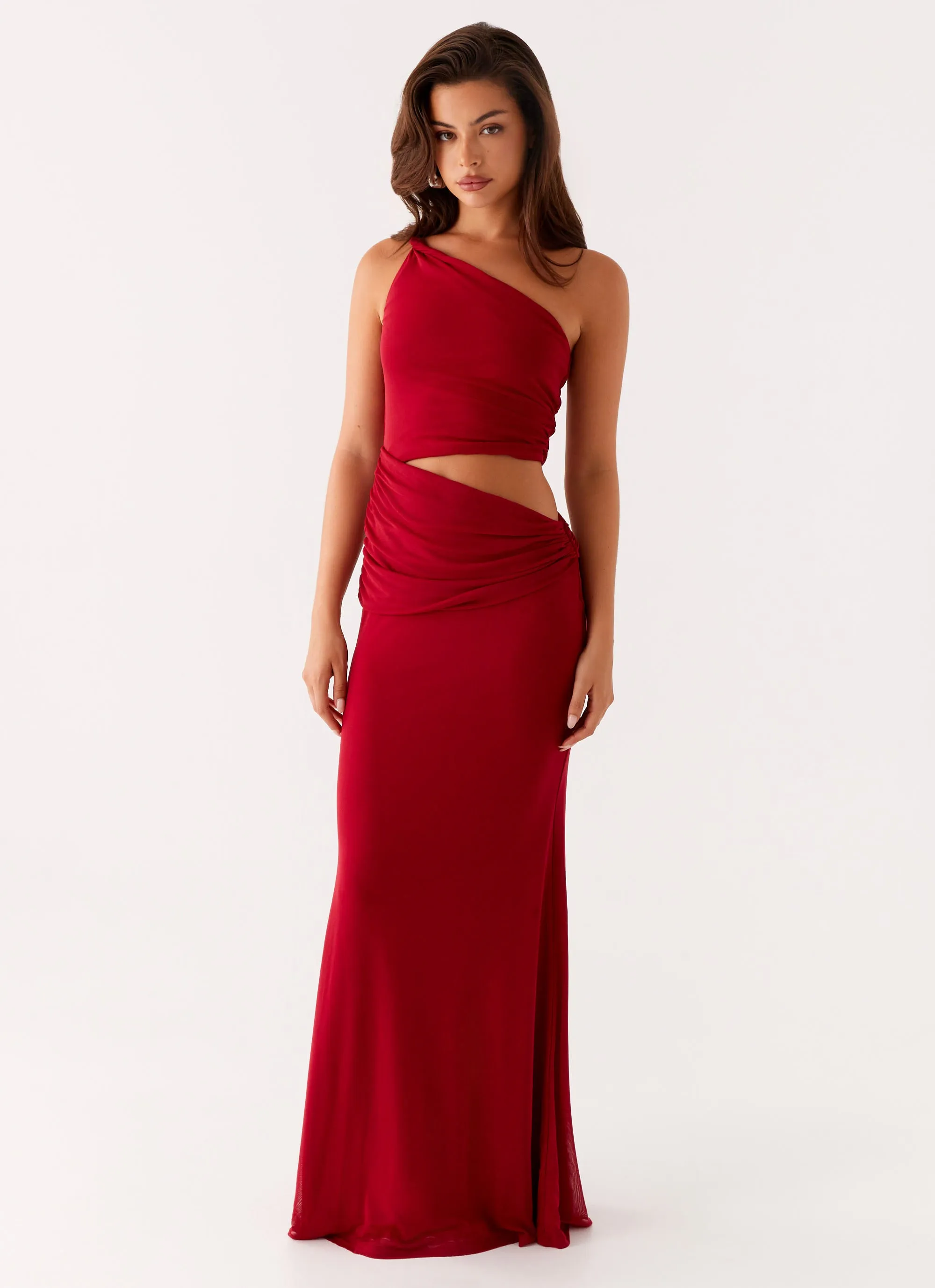 Three Wishes Maxi Dress - Raspberry Dreamy Drape