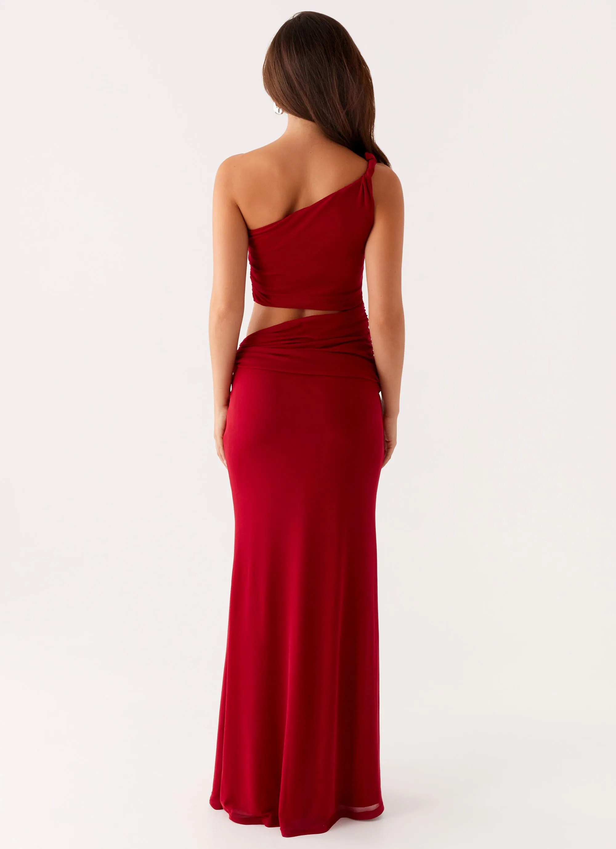 Style Blend Fitted Design Three Wishes Maxi Dress - Raspberry