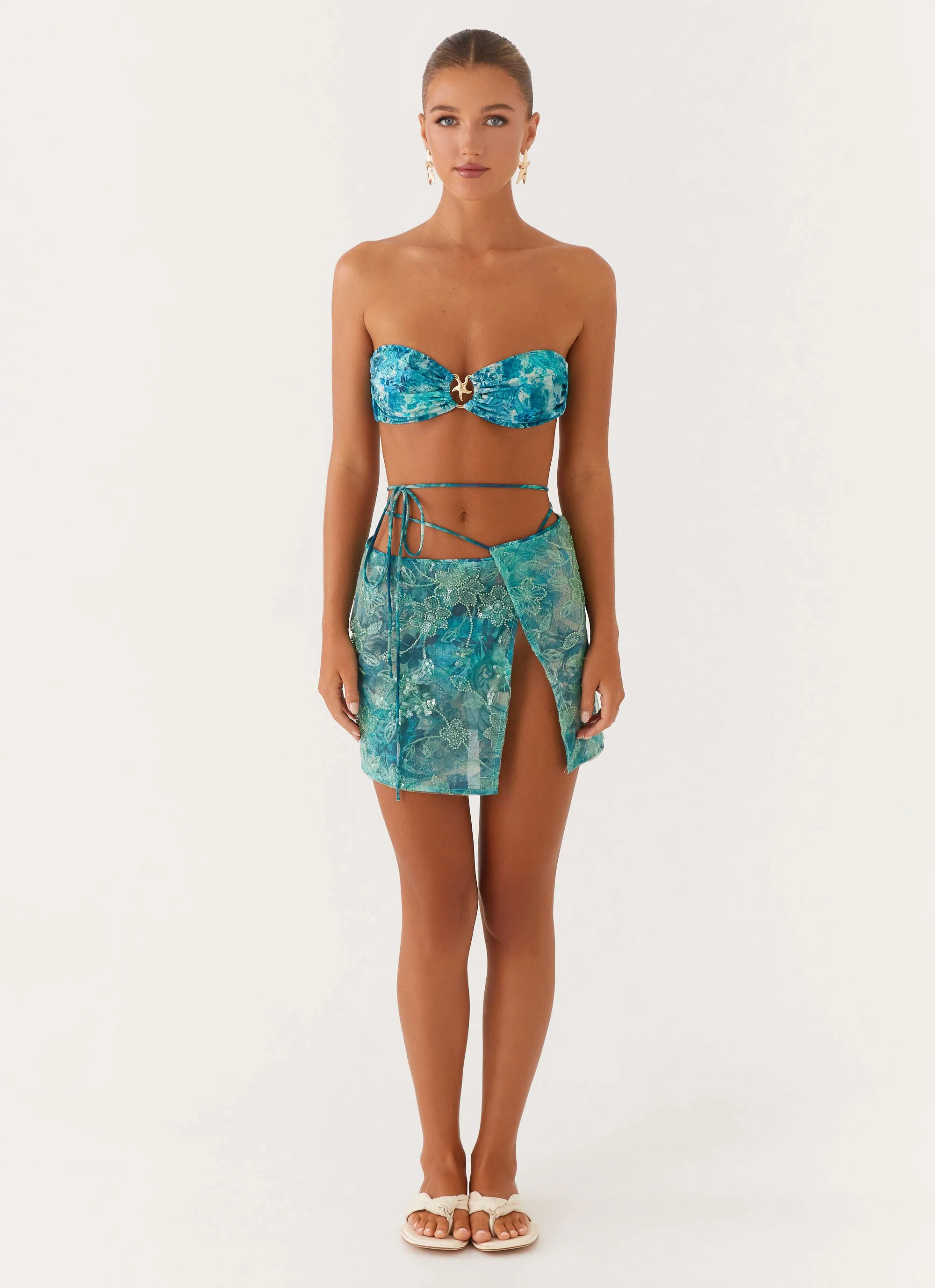 Stacie Mini Skirt - Teal Style Staple Simple Motion