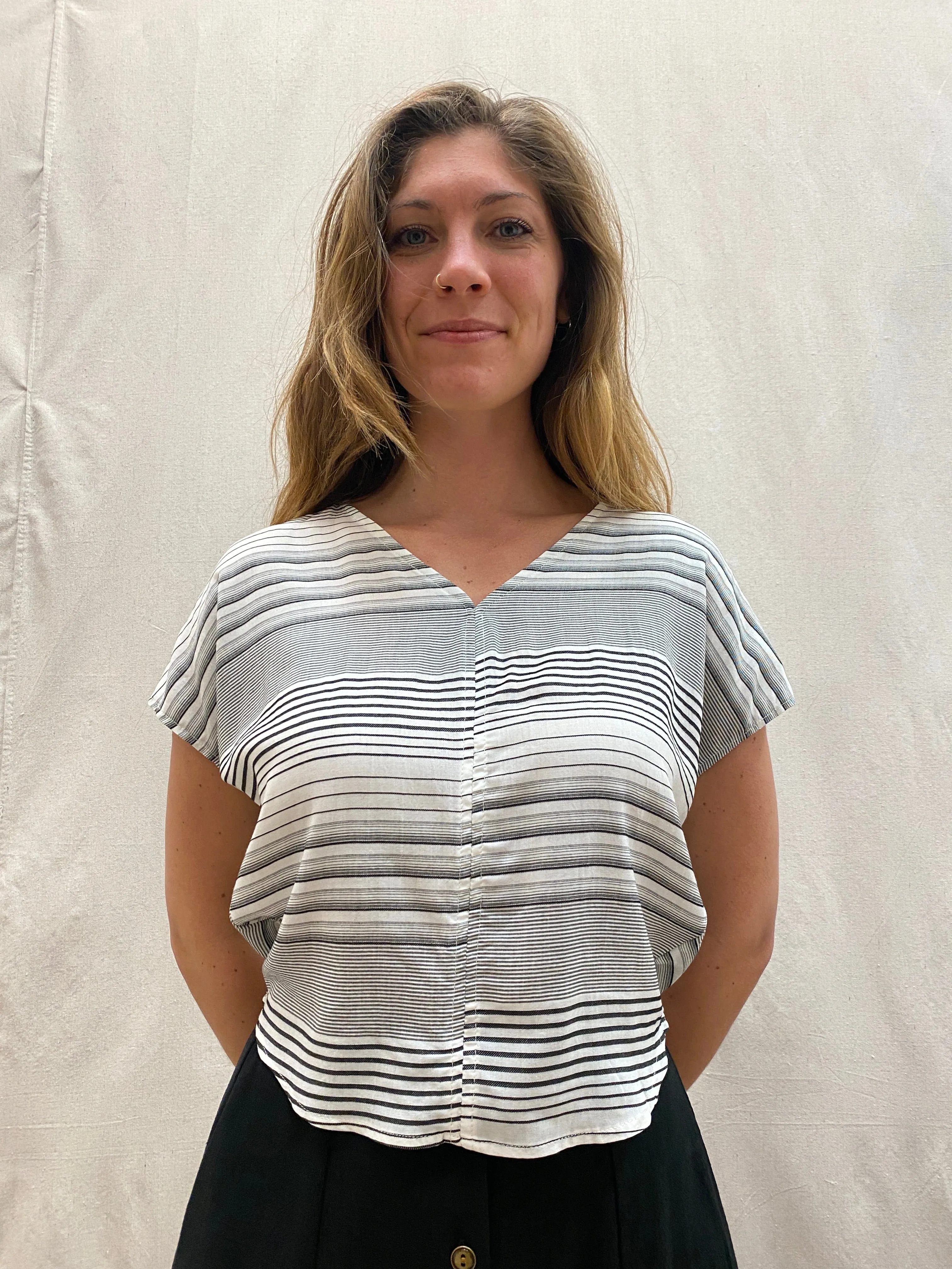 AllClimateAdaptive Dolman Top in Heathered Stripe