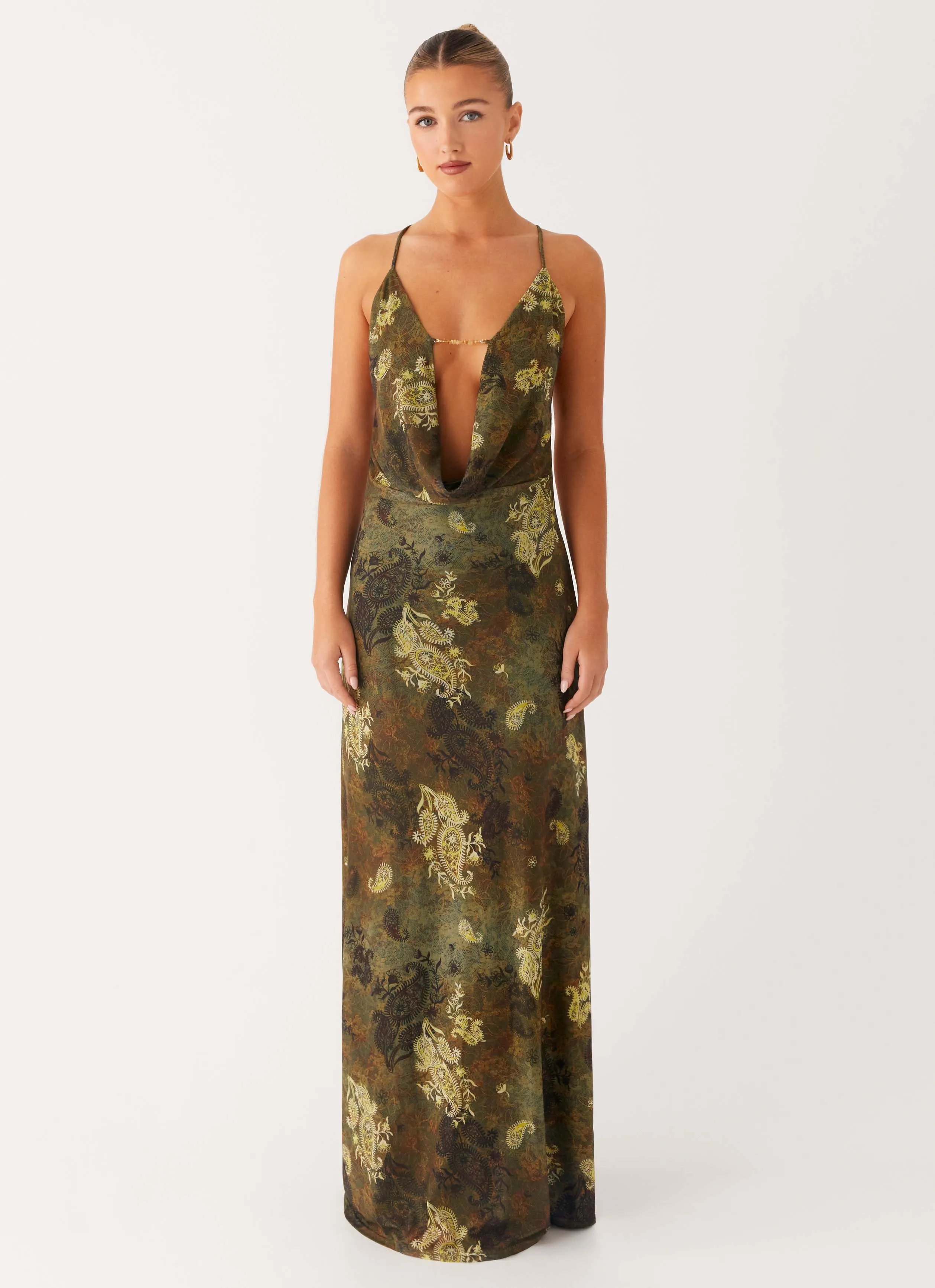 Star Fields Maxi Dress - Cyber Floral Urban Edge All-Day Fit