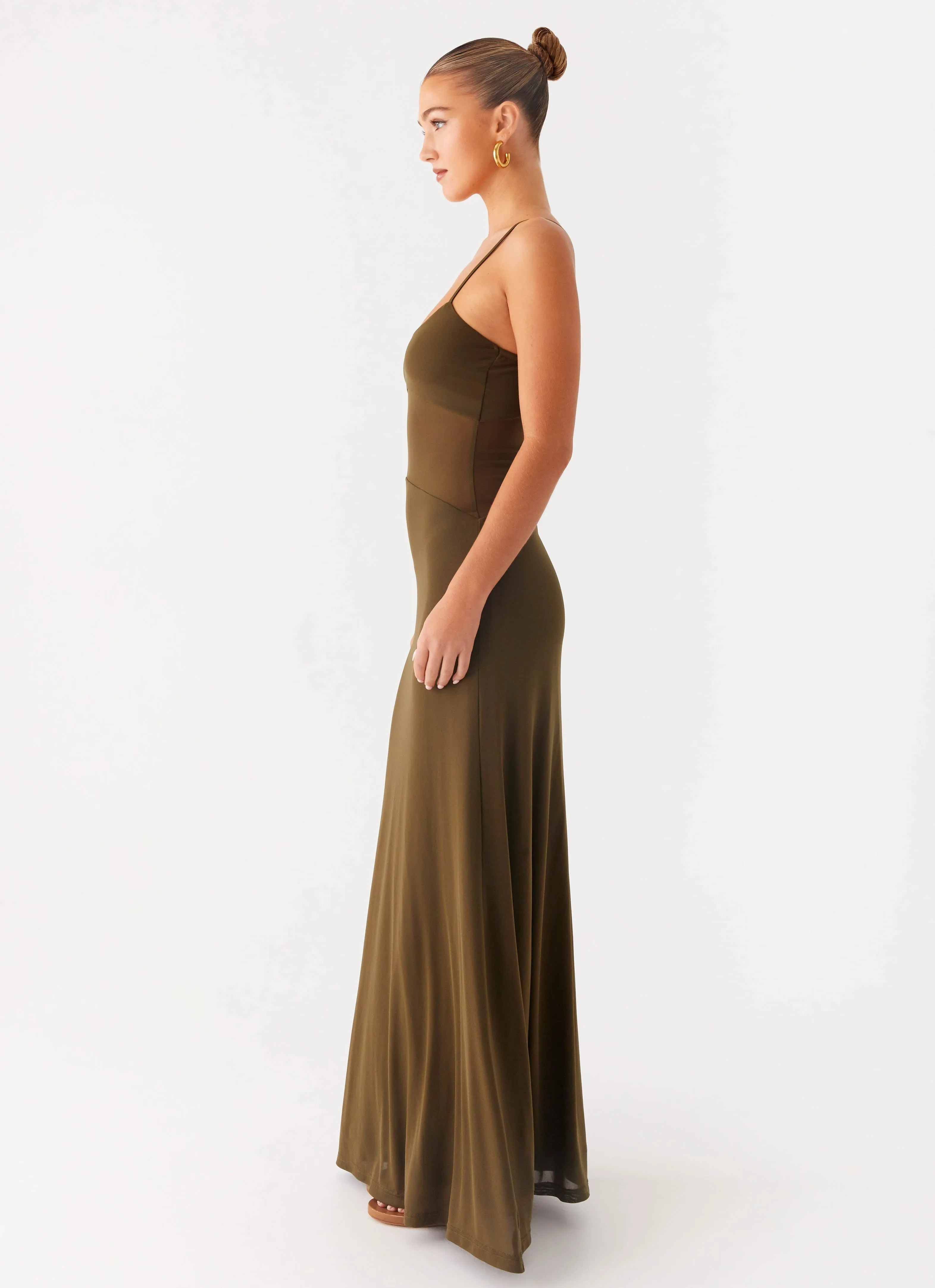 Starfall Maxi Dress - Khaki Vibrant Design Oversized-Fit