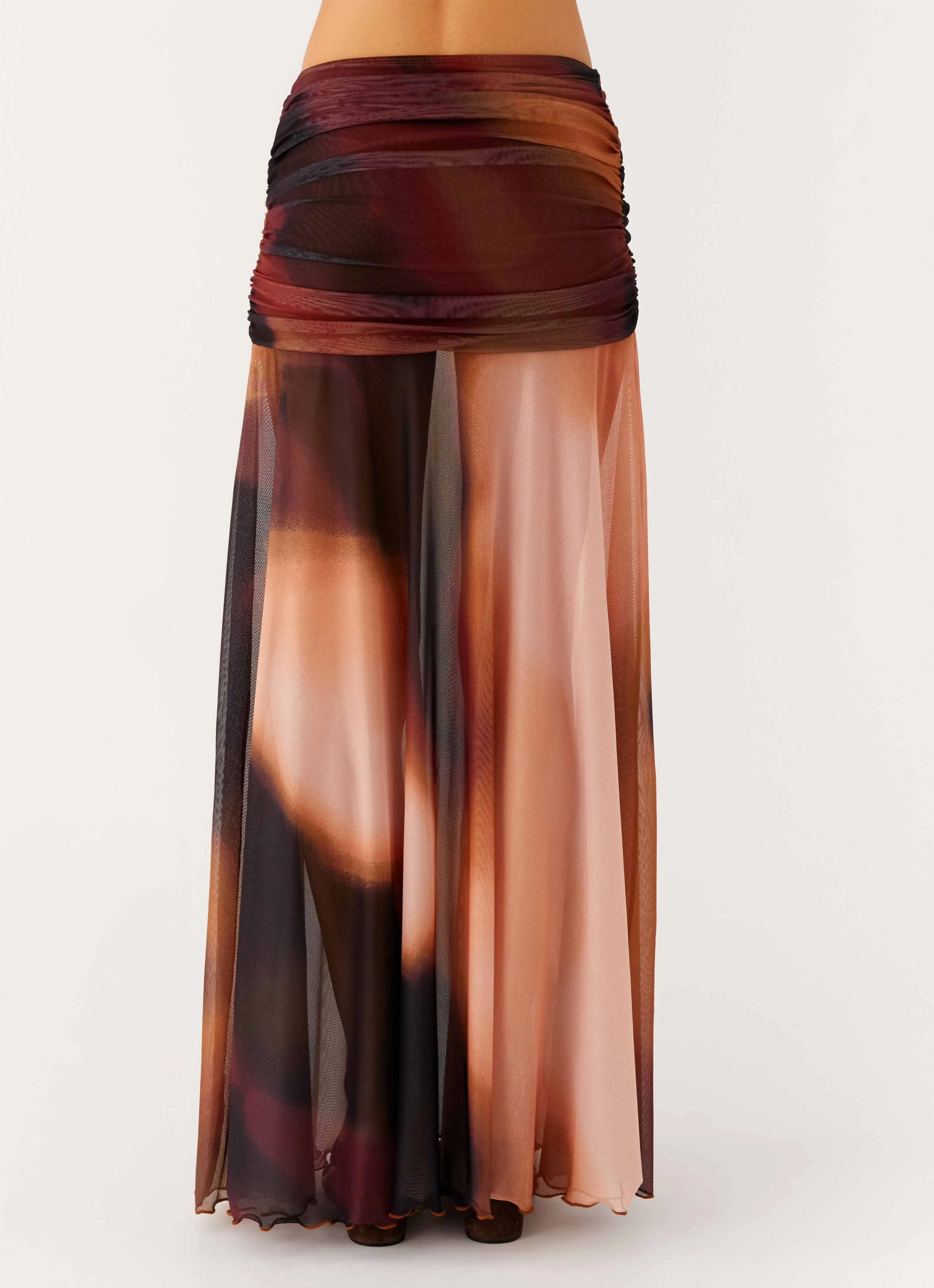 Hypoallergenic fabric Outfit Lineup Stargazer Mesh Maxi Skirt - Black Gradient