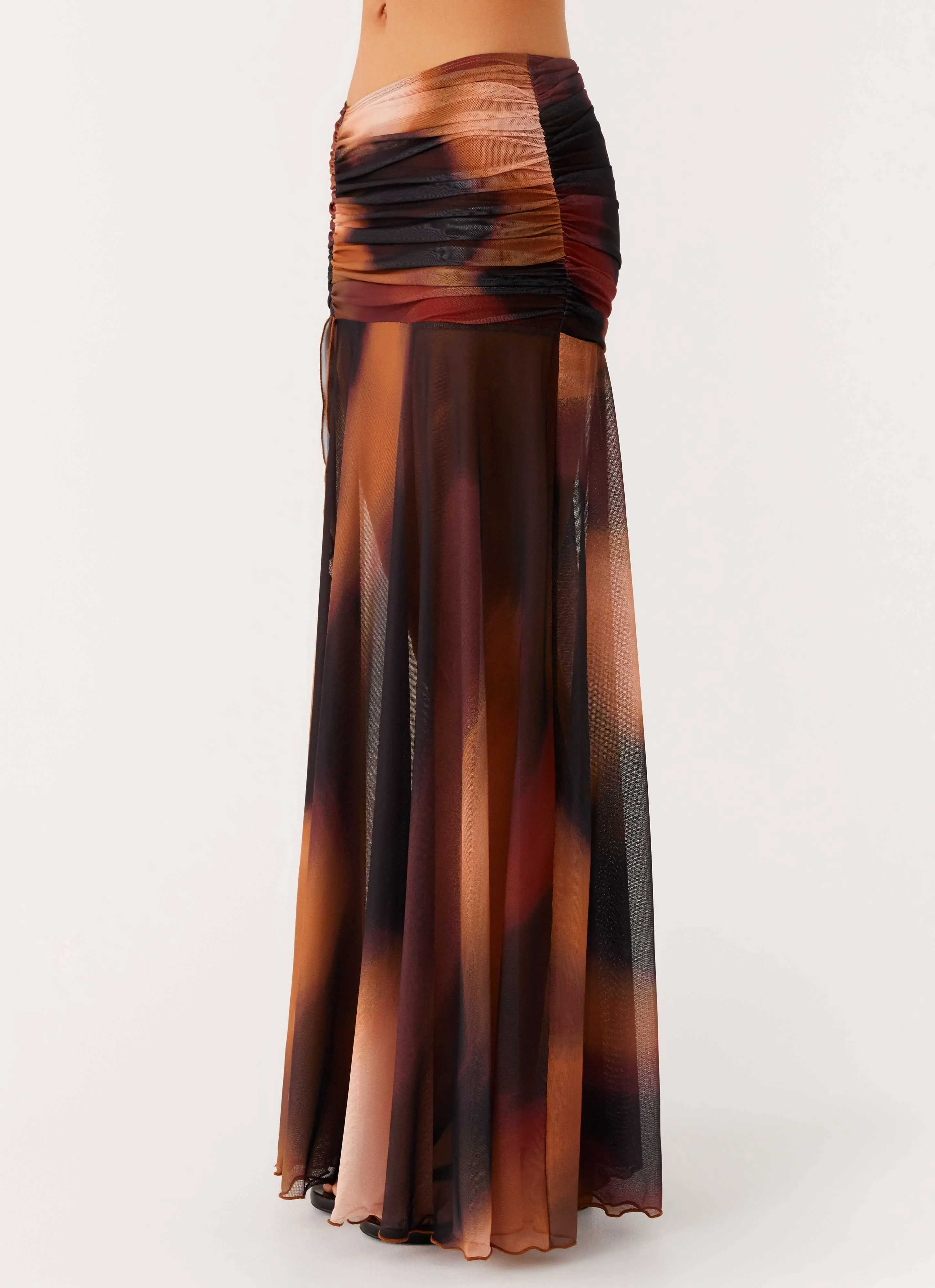 Stargazer Mesh Maxi Skirt - Black Gradient City Mood Weekend Vibes