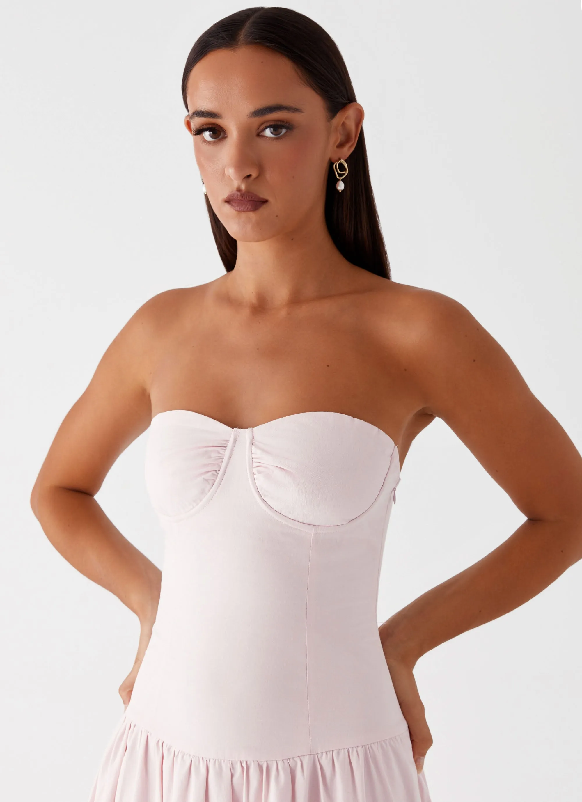 Starla Maxi Dress - Pink DoubleLayeredMaterial Subtle Flex