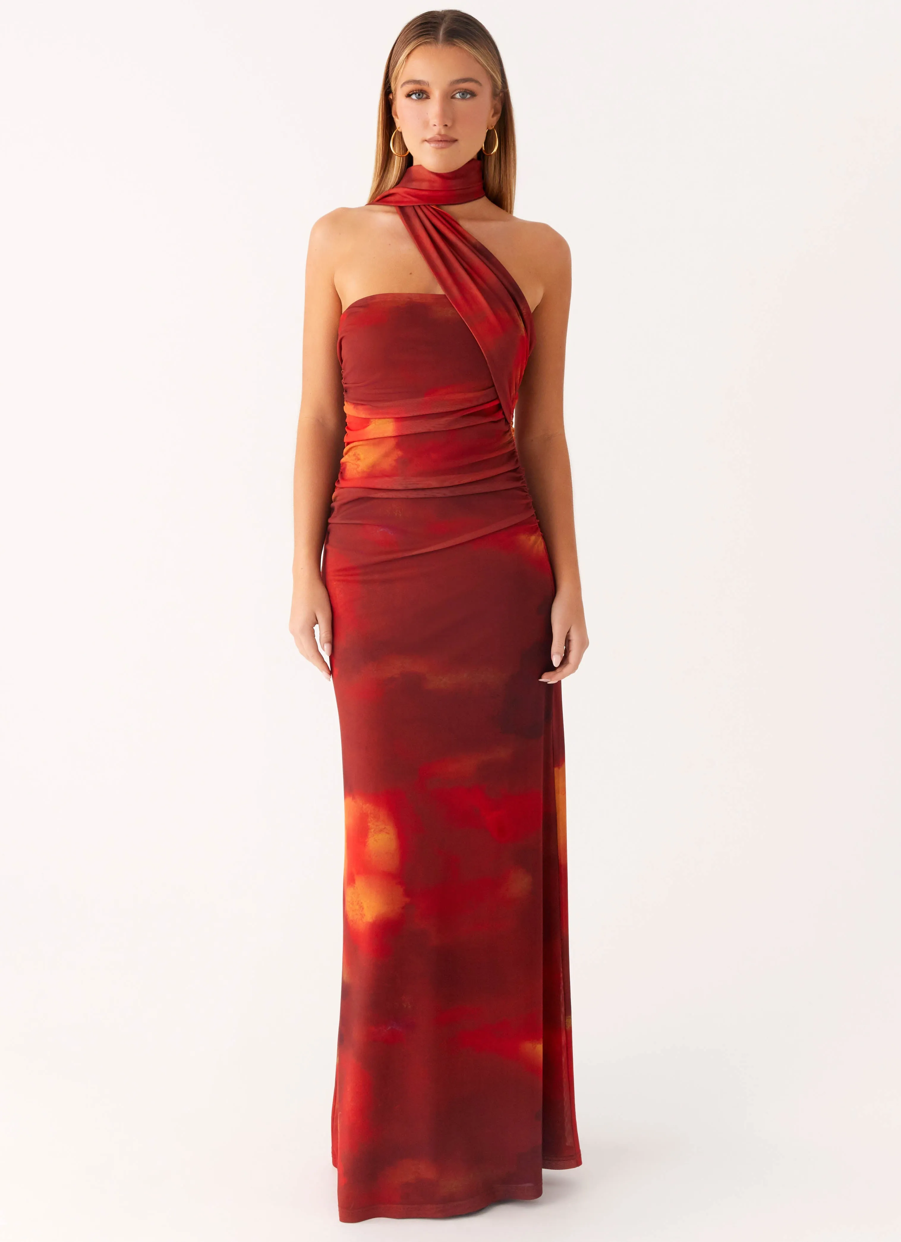 Songbird Maxi Dress - Scarlet Blur Elegant Appearance
