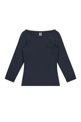 Casual Button-Down Summer Wardrobe Steffi Tee in Navy