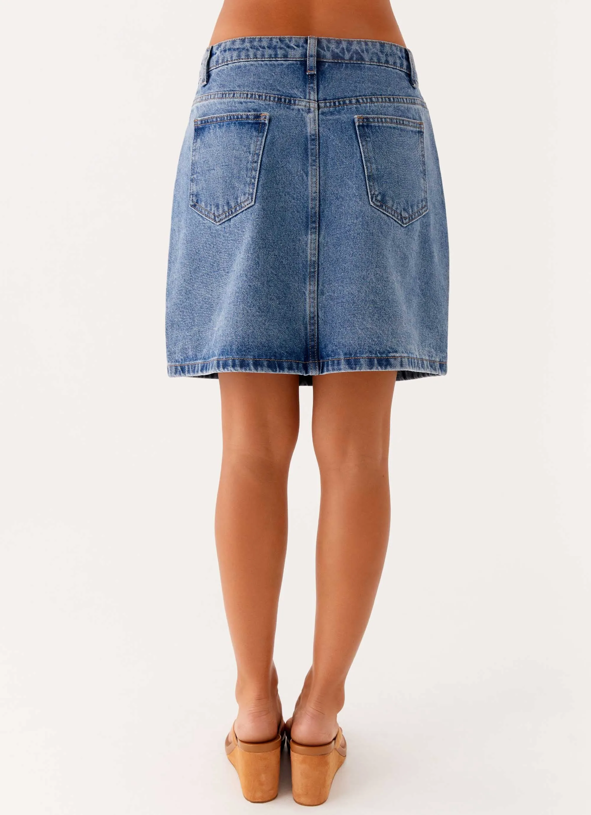 Modern Tones Stella Low Rise Mini Skirt - Blue