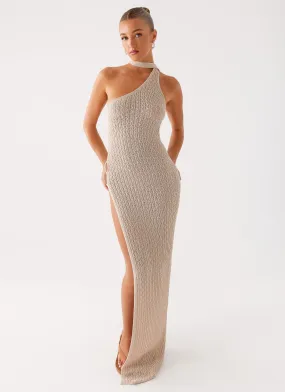 Form Focus Carryn Knit Maxi Dress - Beige