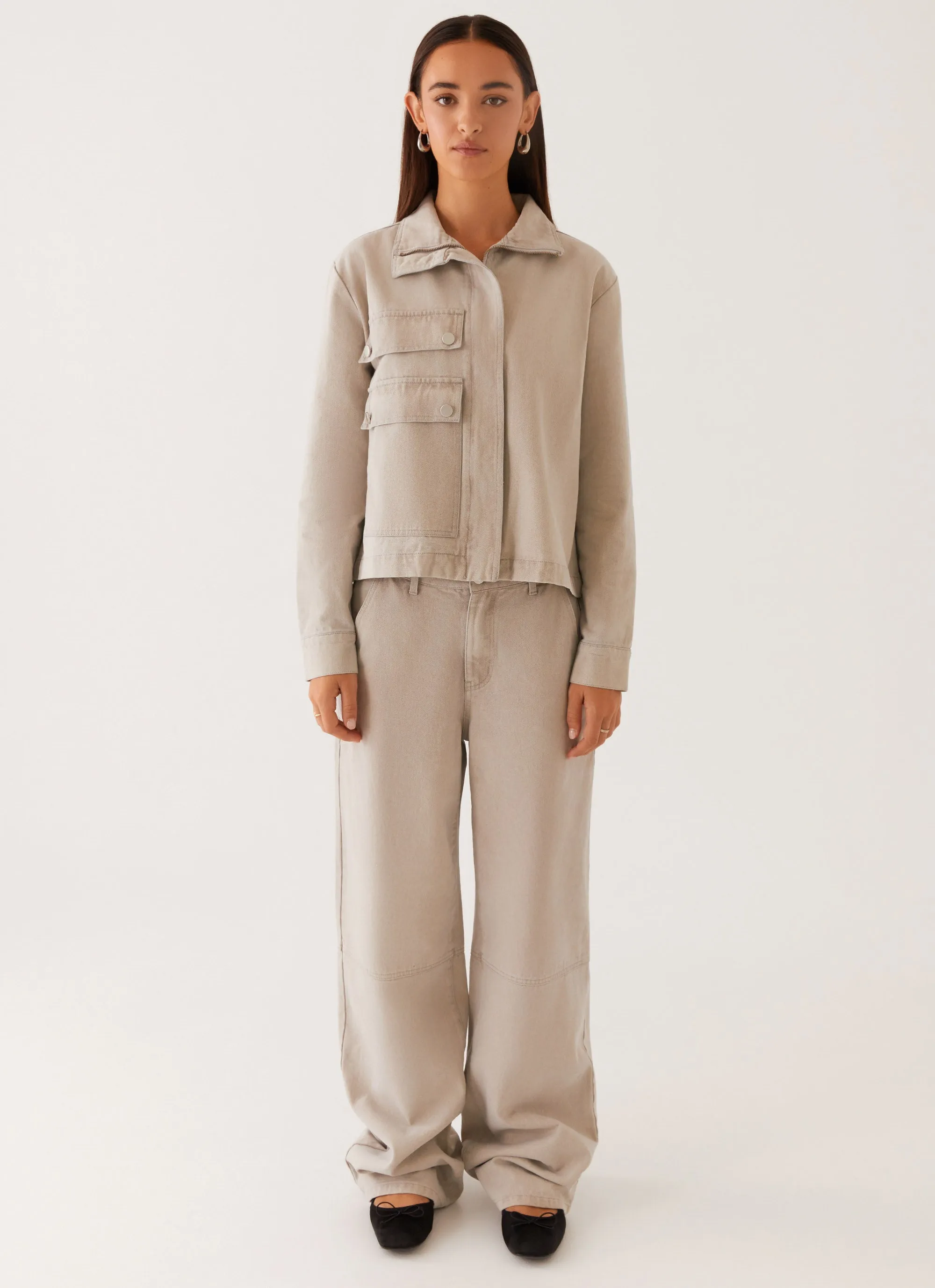 Spring Mood Elegant City Walk Milani Balloon Denim Jeans - Grey