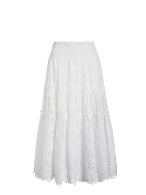 Charlie Skirt In Fresh White Eyelet Photoshoot Ready ribbed texture