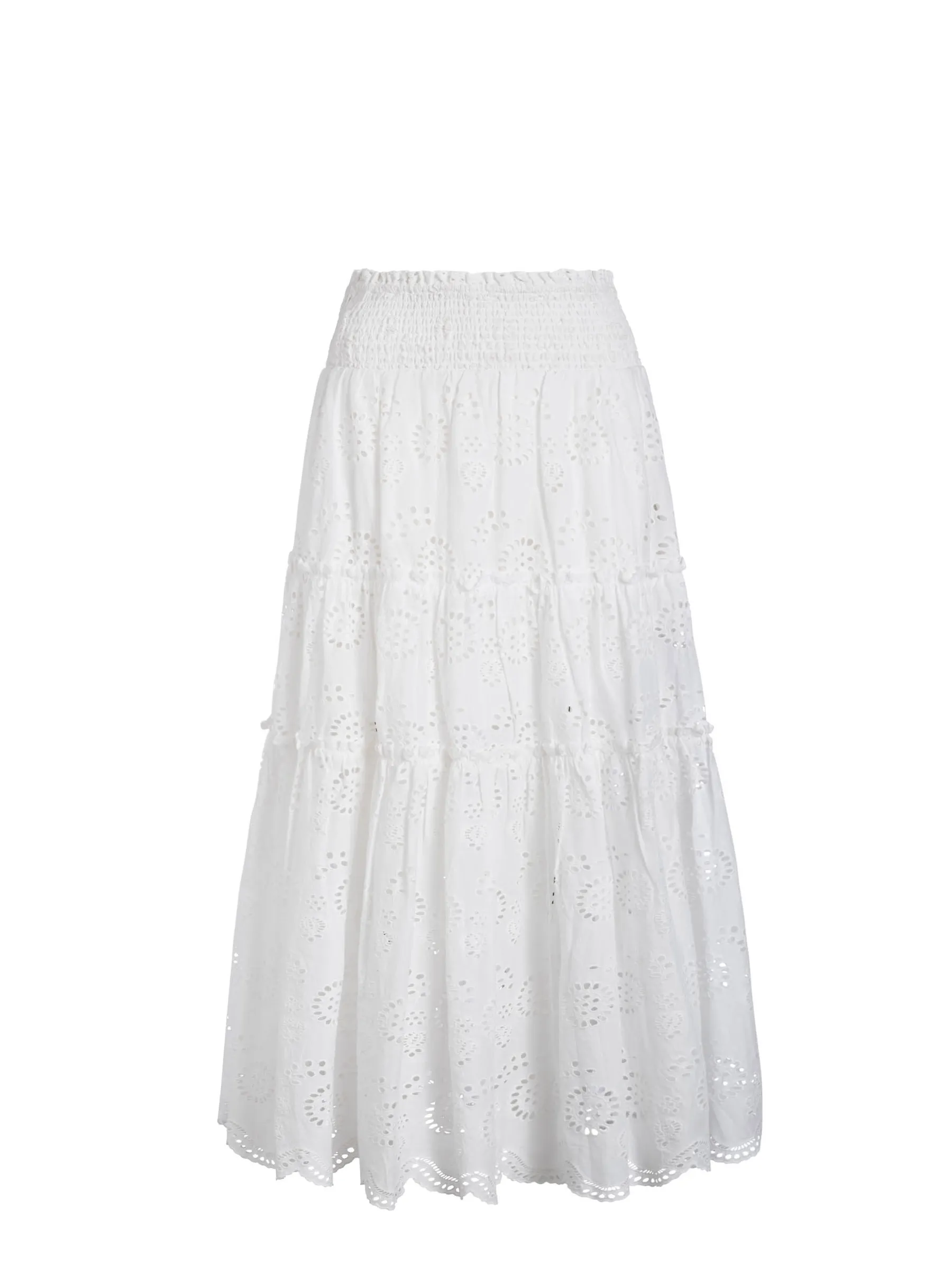 Charlie Skirt In Fresh White Eyelet Photoshoot Ready ribbed texture