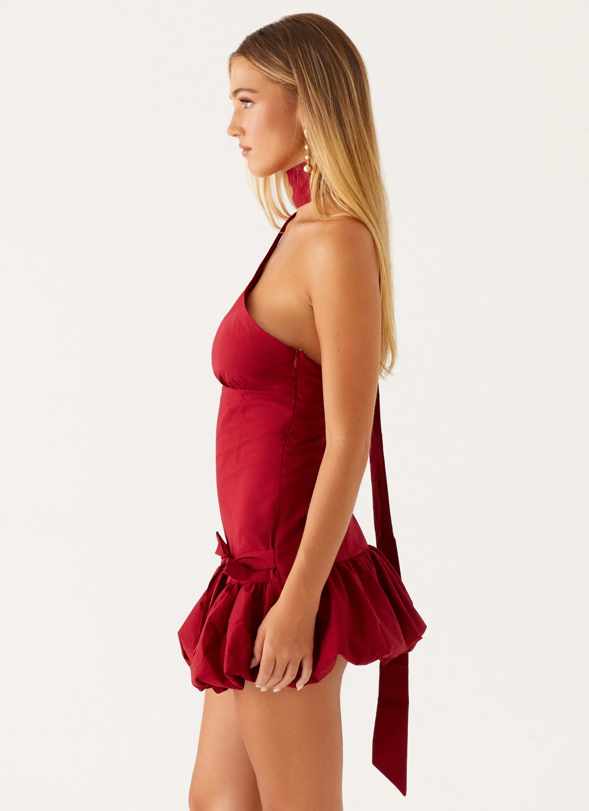 Belina Scarf Mini Dress - Merlot Flexible Comfort