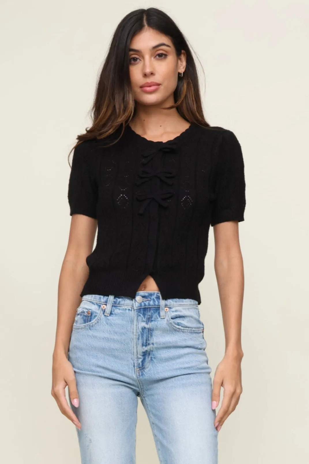 Ribbed Hem Detail Mae Cardi