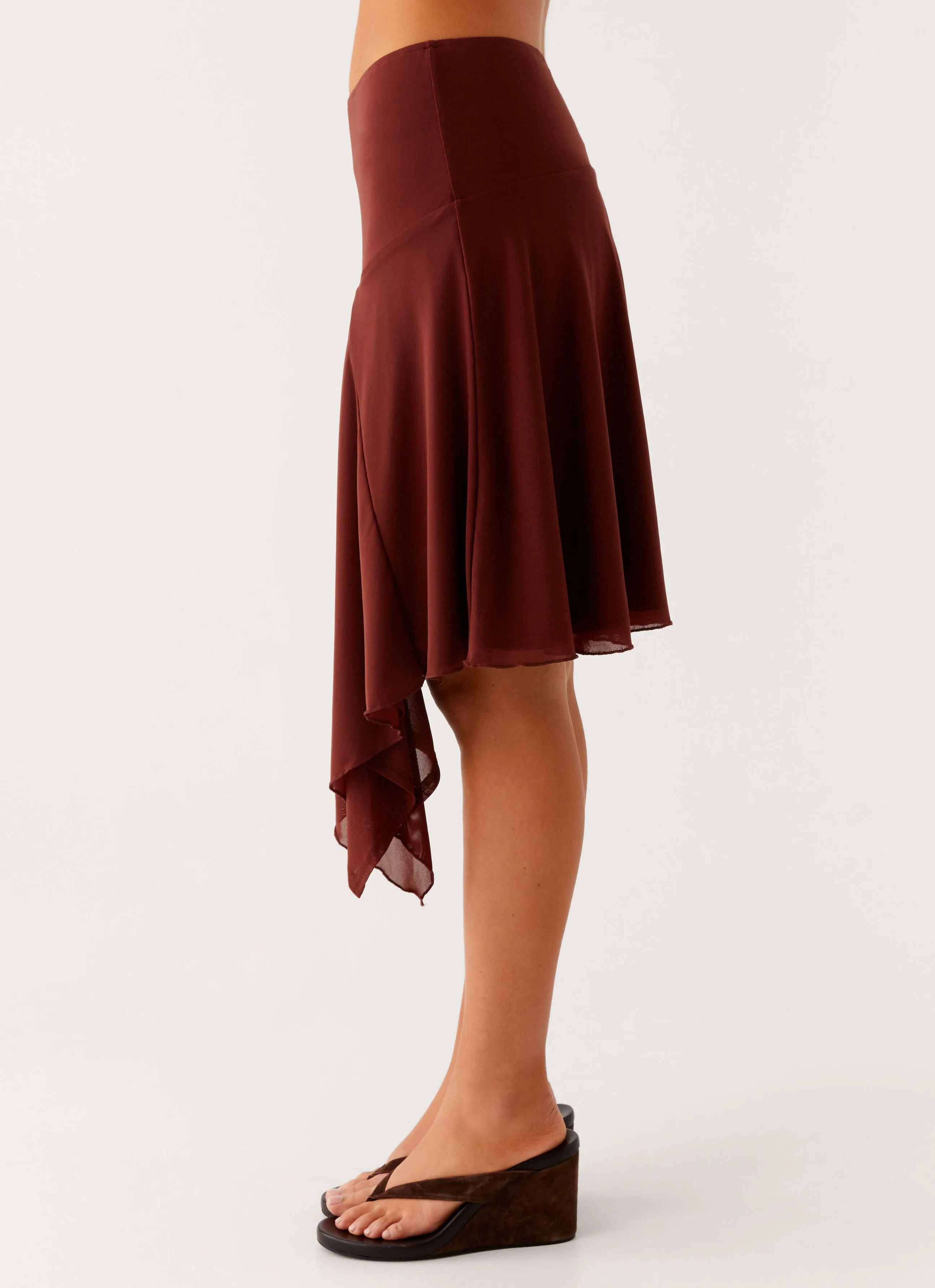 hypoallergenic Mirage Midi Skirt - Chocolate