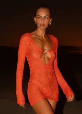 Sunriser Crochet Mini Dress - Red Figure Flattering Global Inspiration