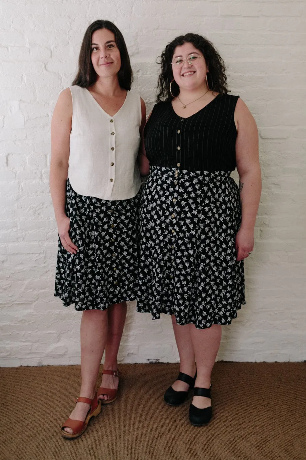 Bae Skirt in Black Rose Crepe Snag Proof Fabric