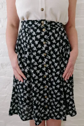 Bae Skirt in Black Rose Crepe Wardrobe Essential