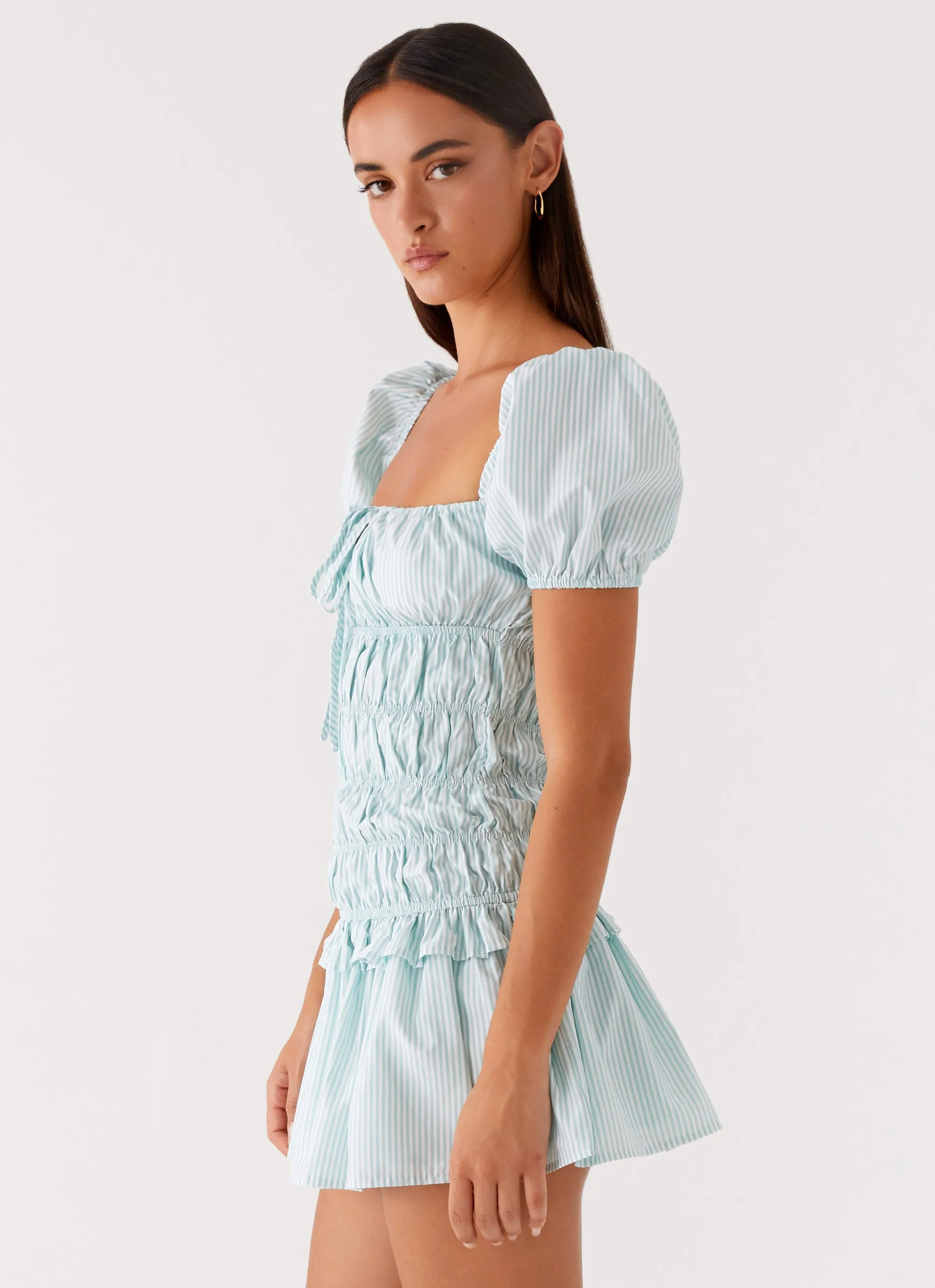 Key Feature Neat Fit Yolene Mini Dress - Green Gingham