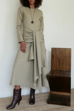 Asymmetrical Wool Bias Dress Minimalist fit-and-flare