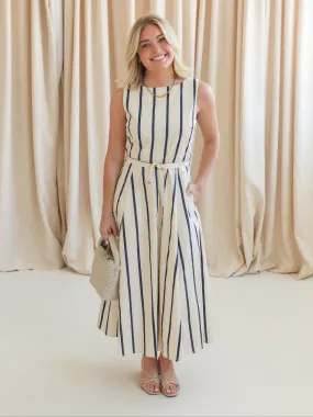 Elana Striped Midi Dress Soft and Relaxed