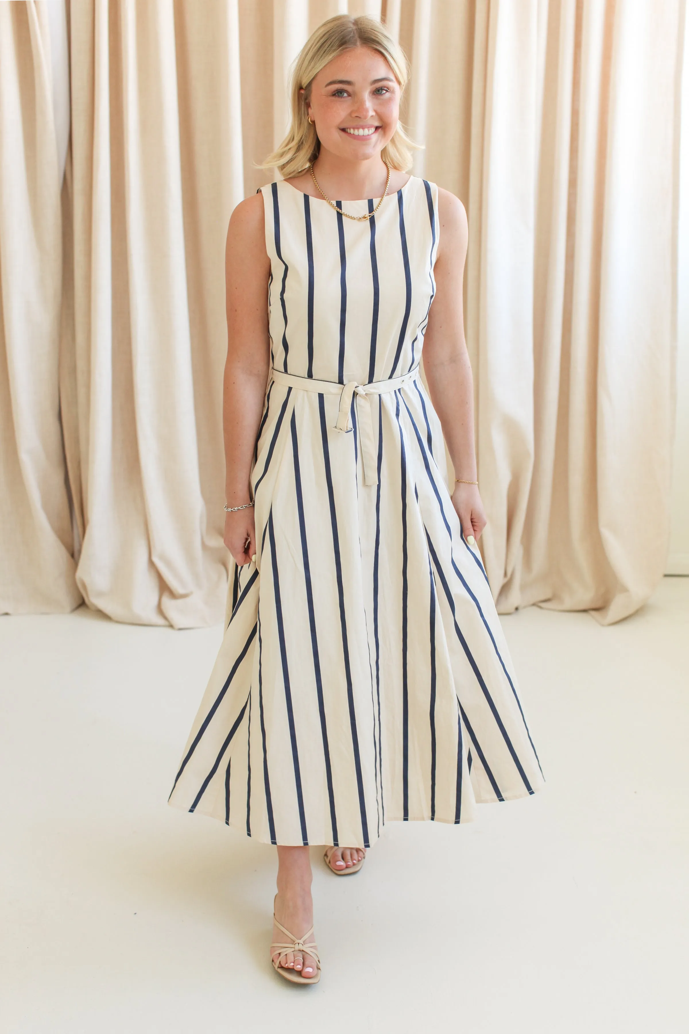 Fit For All Outdoor Style Elana Striped Midi Dress