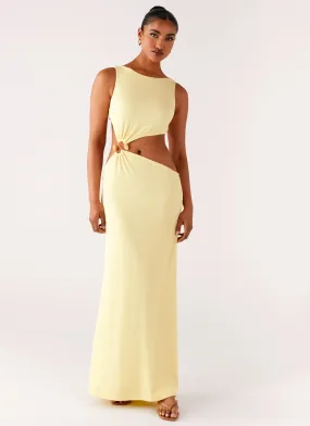 Aruba Hardware Maxi Dress - Yellow Natural Silhouette Style Option